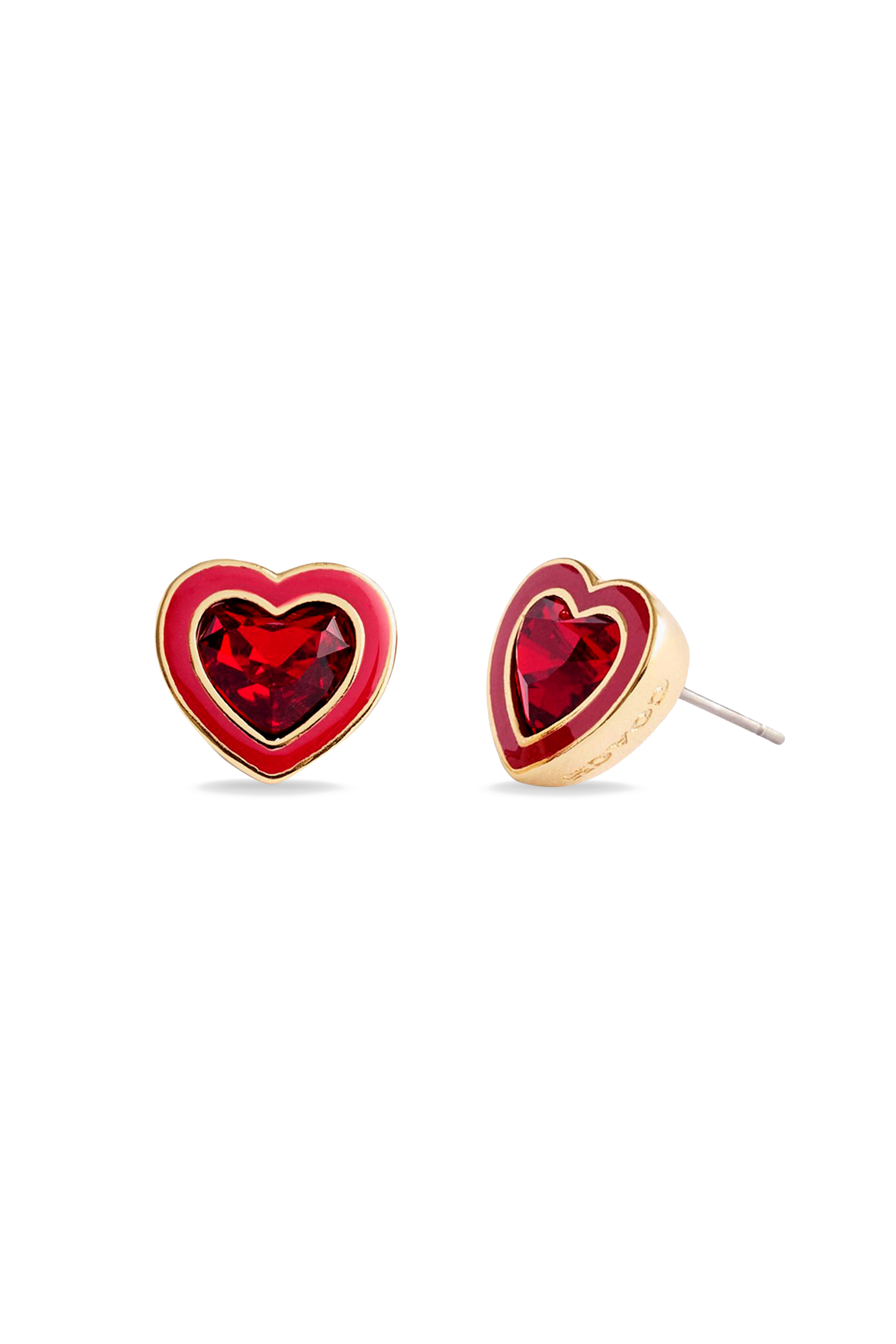 Enamel Heart Necklace & Stud Set