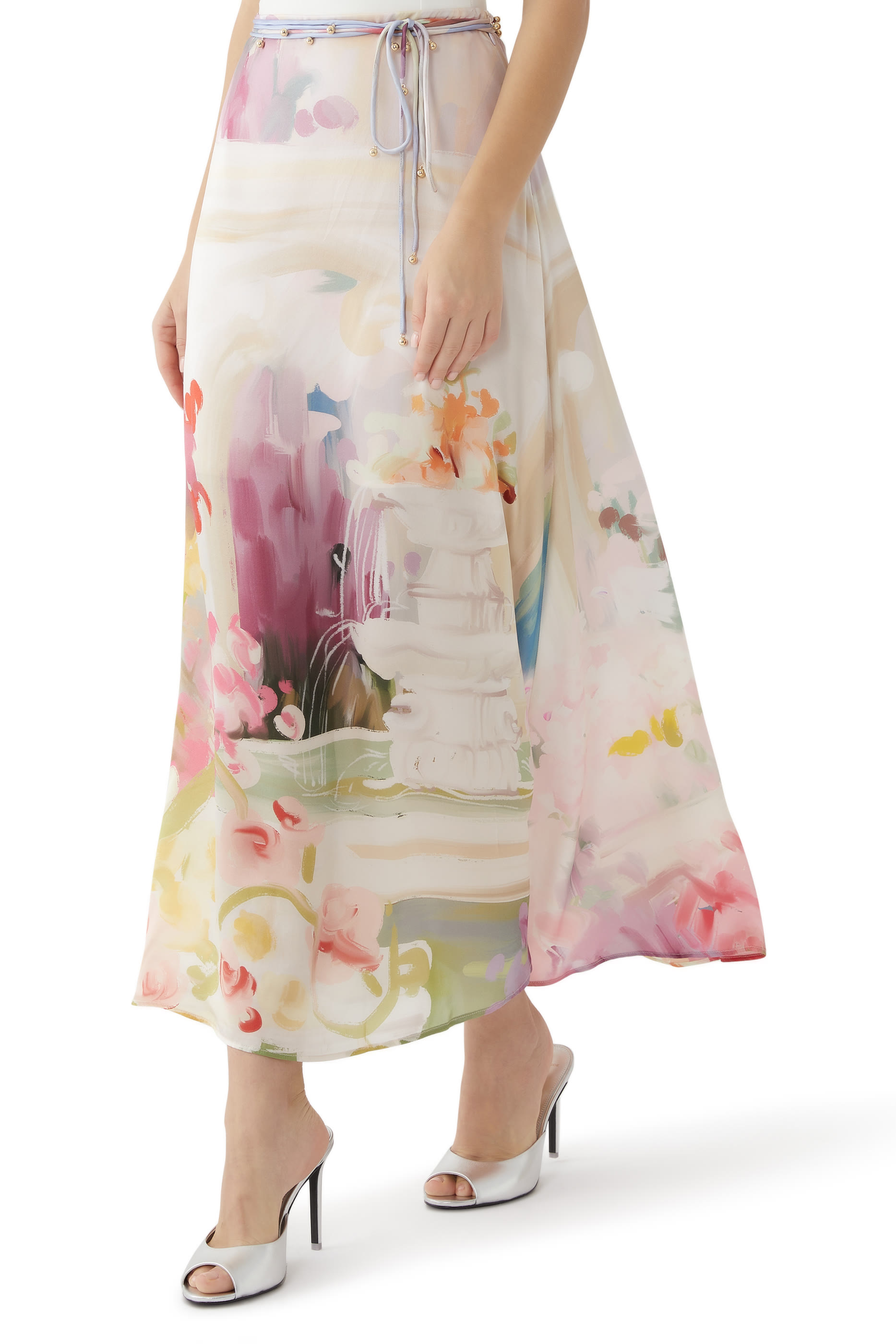 Macey Jardin Print Midi Skirt