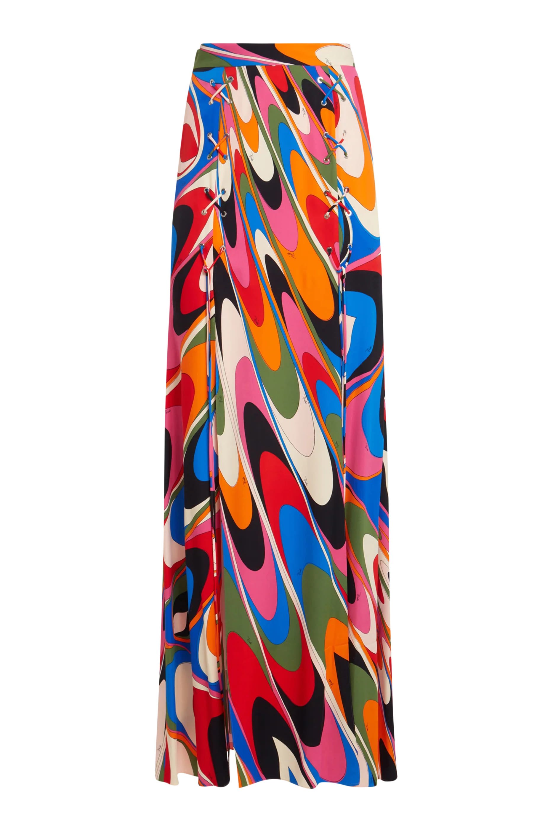 Onde Print Long Skirt