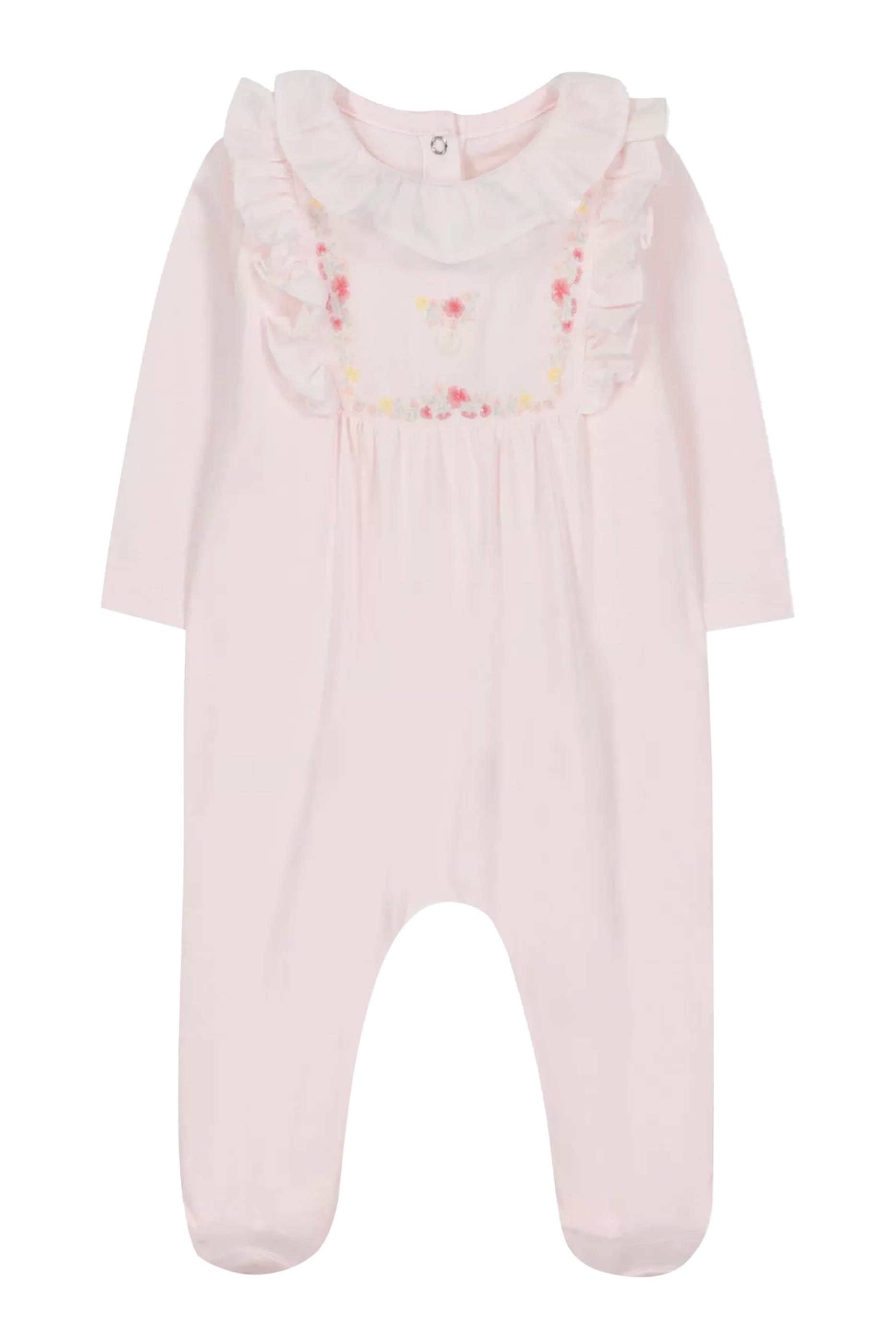 Kids Embroidered Bib Collar Pajamas