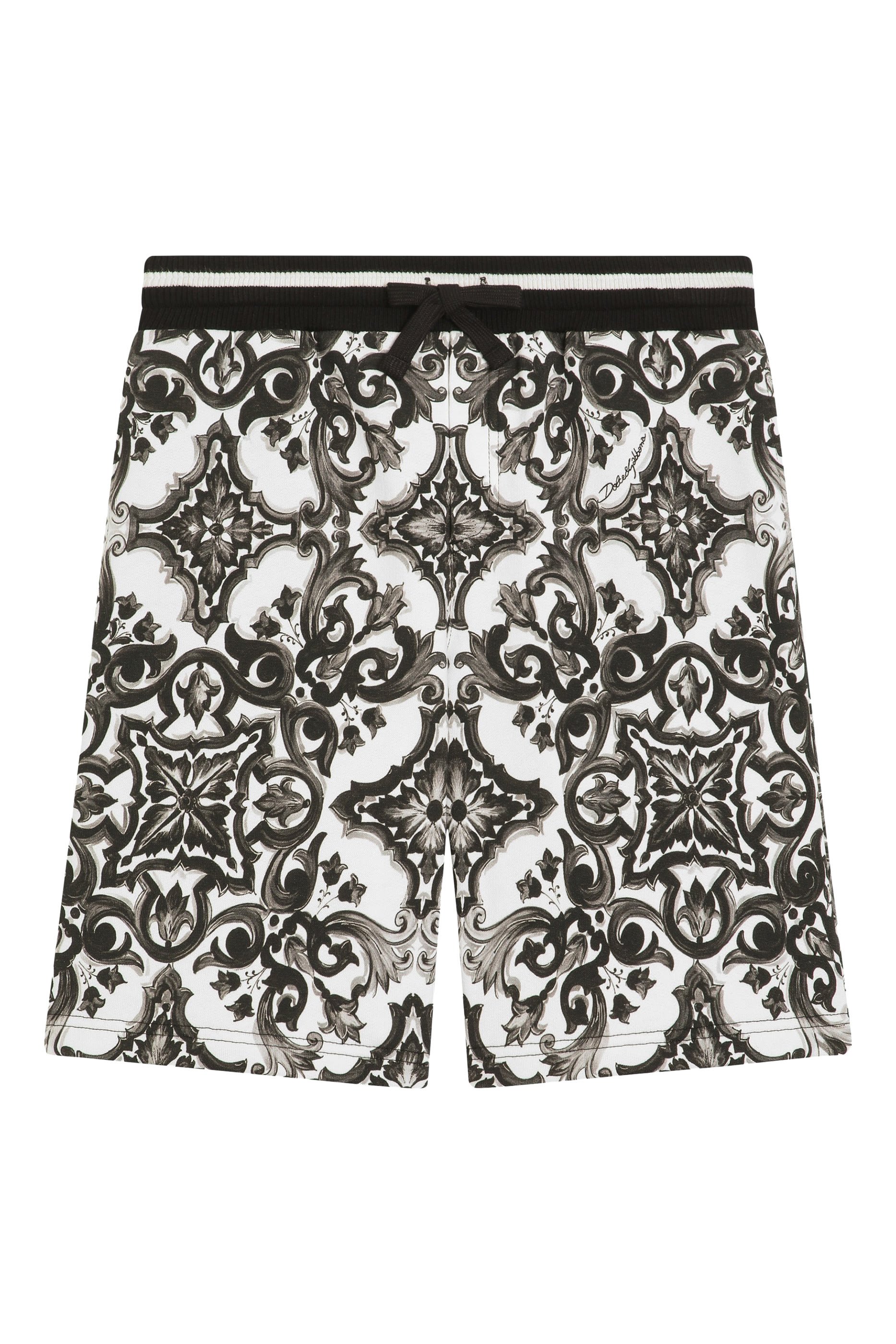 Kids Majolica-Print Fleece Bermuda Shorts