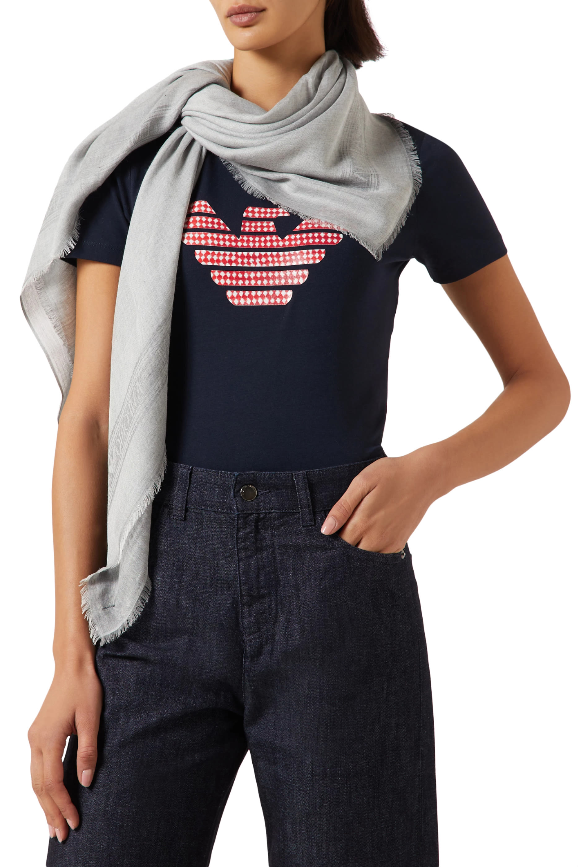 Modal Blend Scarf with Jacquard Logo Signature Capsule 