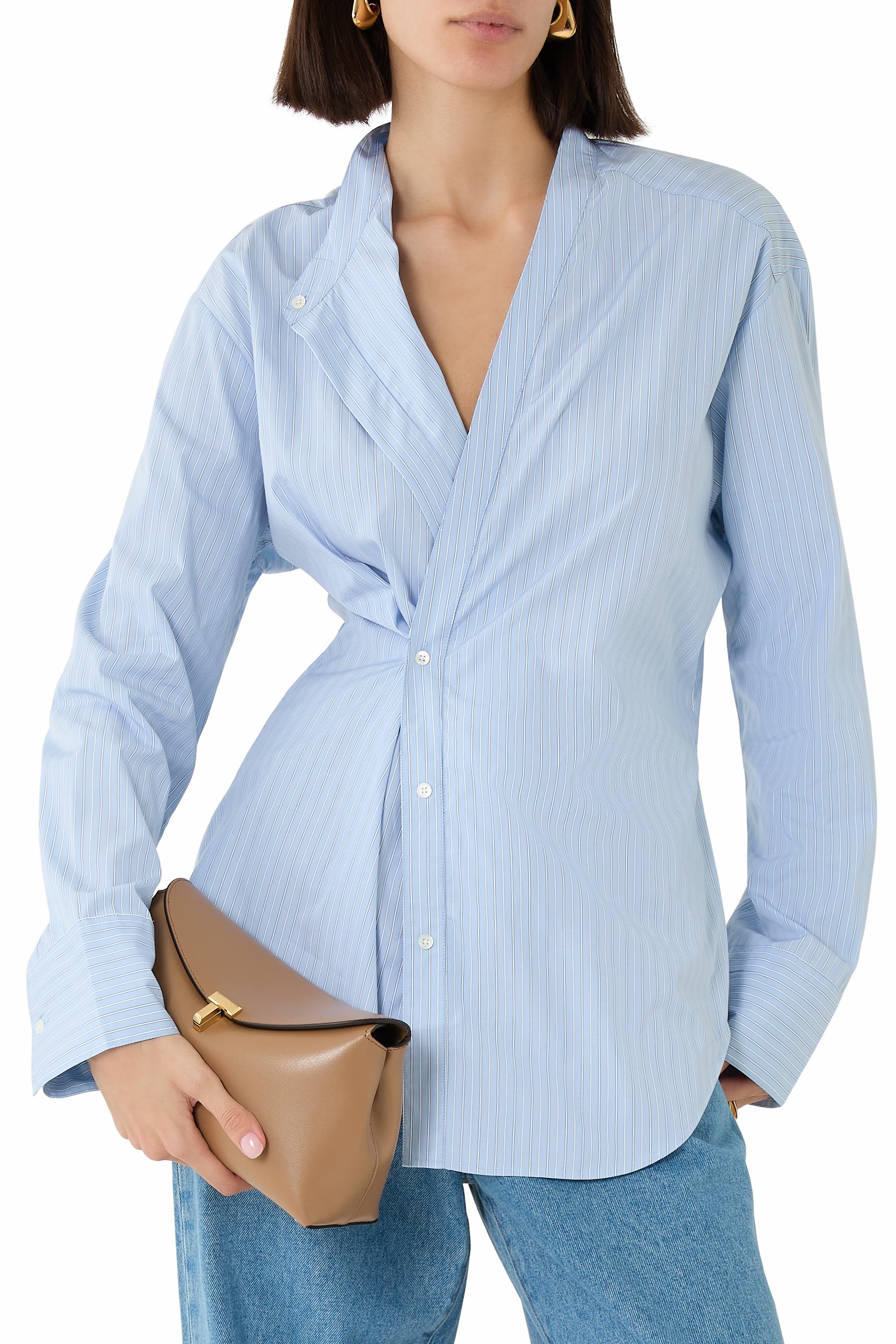 T-Lock Leather Clutch