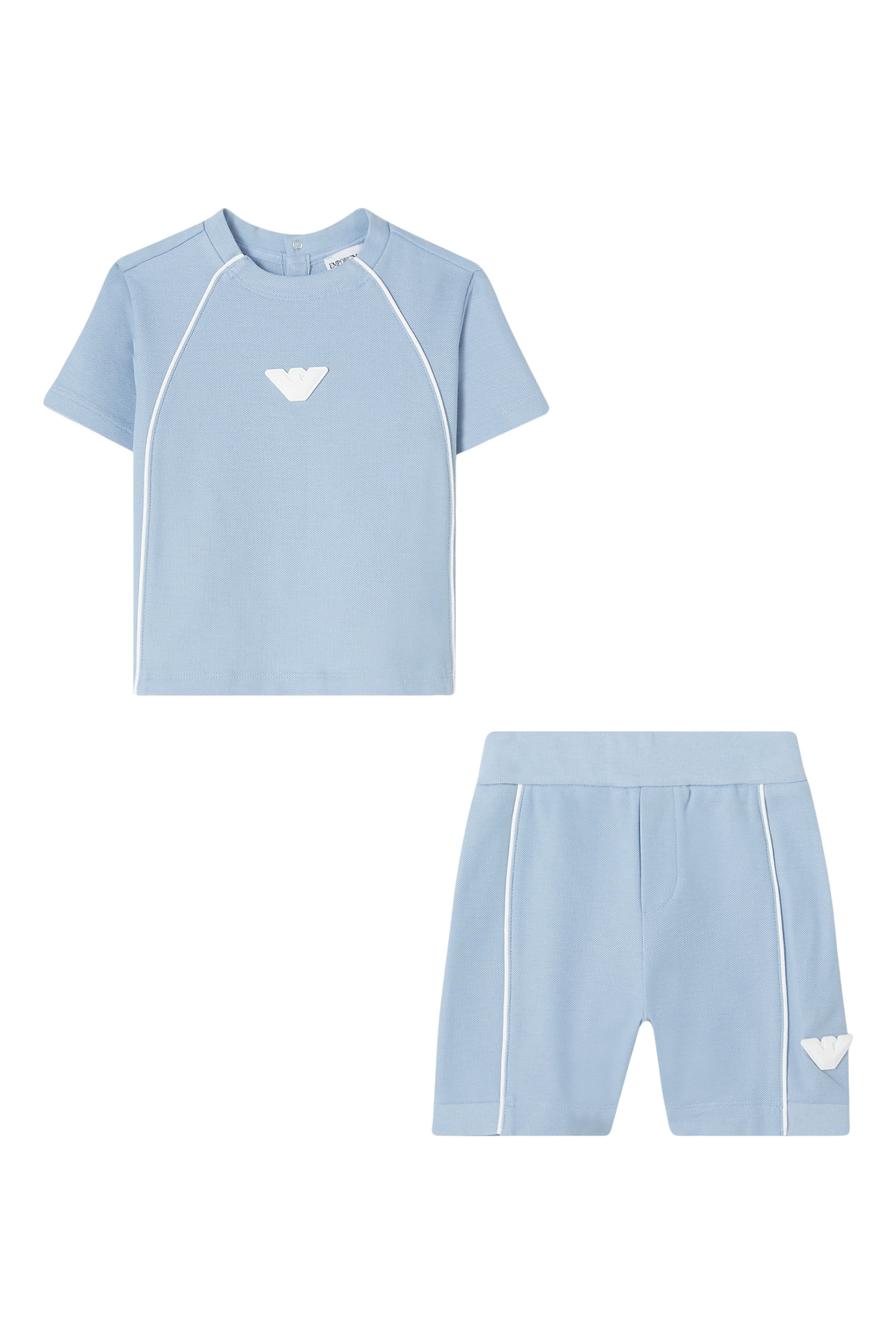 Kids Logo Piqu&eacute; T-Shirt and Shorts Set