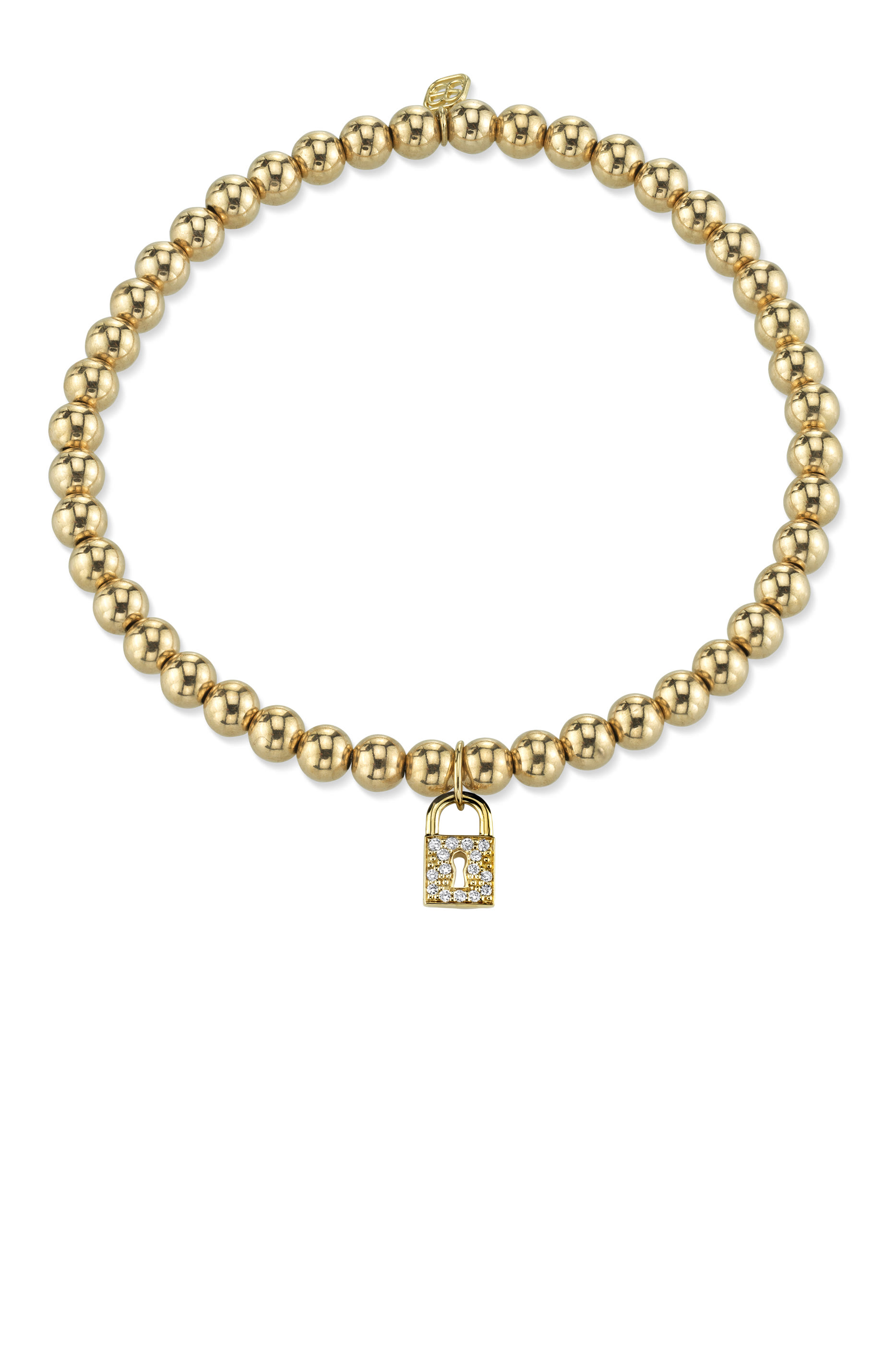 Yellow Gold Medium Key Hole Lock Bracelet