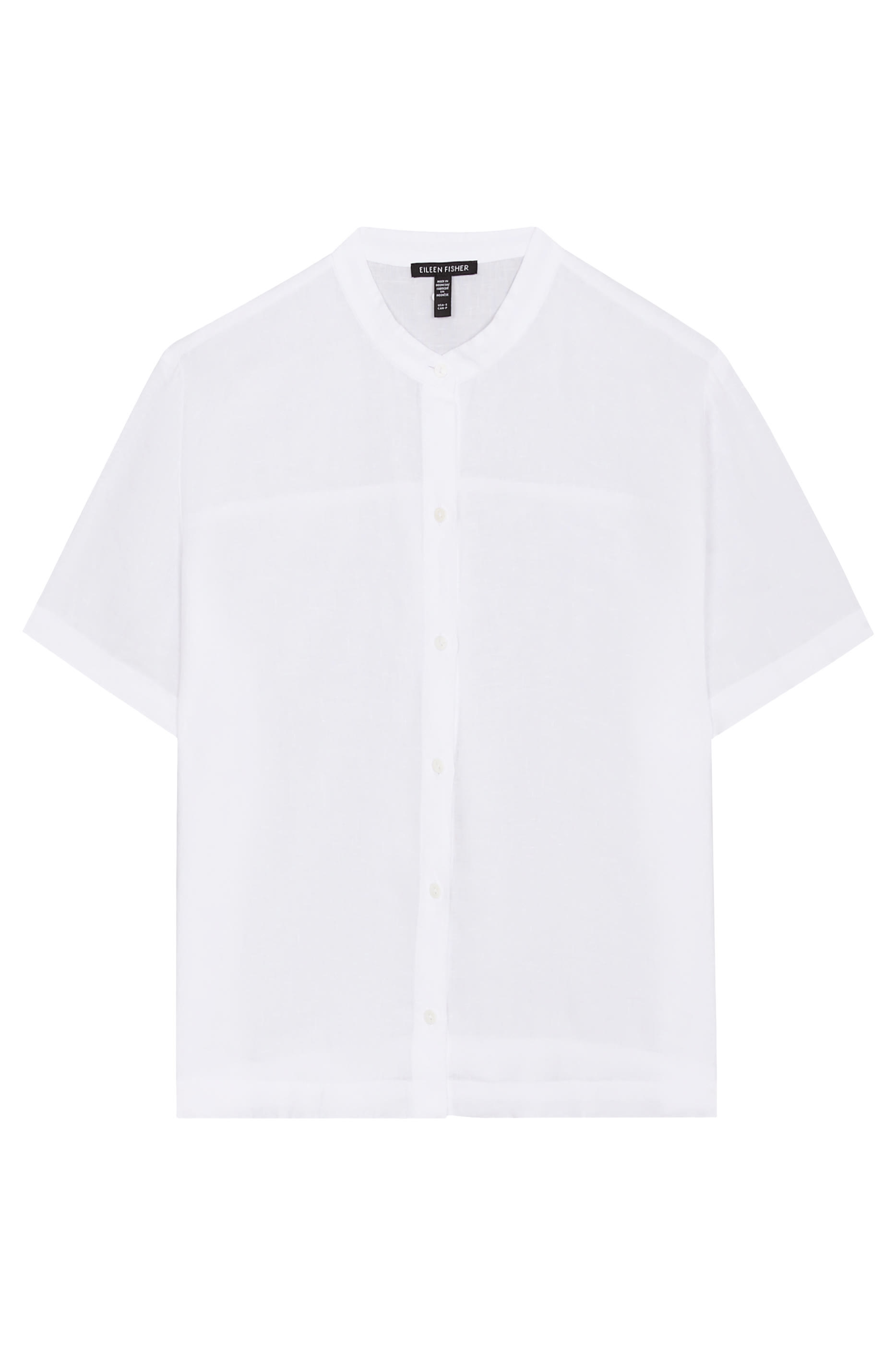 Organic Handkerchief Linen Band Collar Shirt