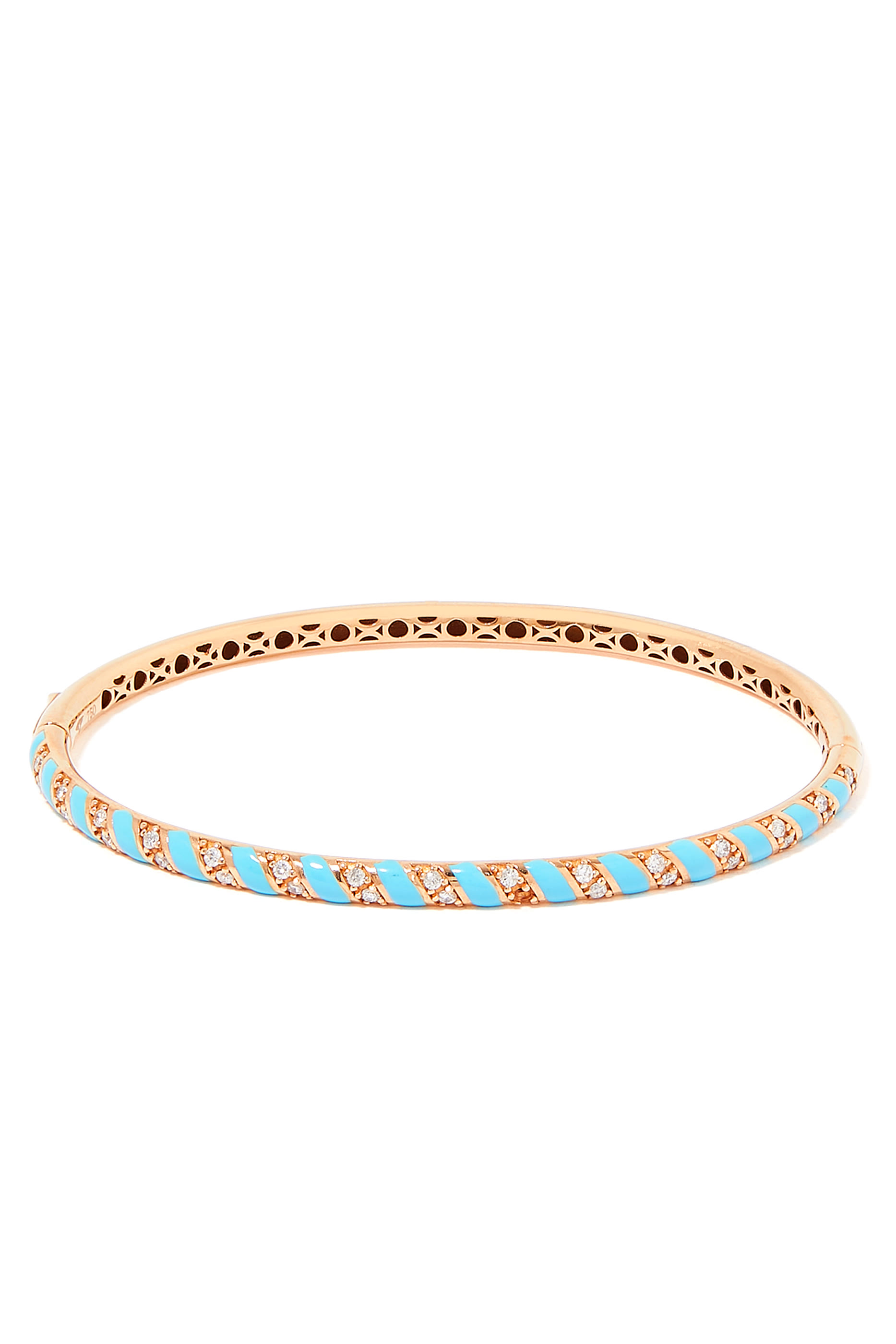 Tornado Bracelet, 18k Rose Gold with Enamel & Diamonds