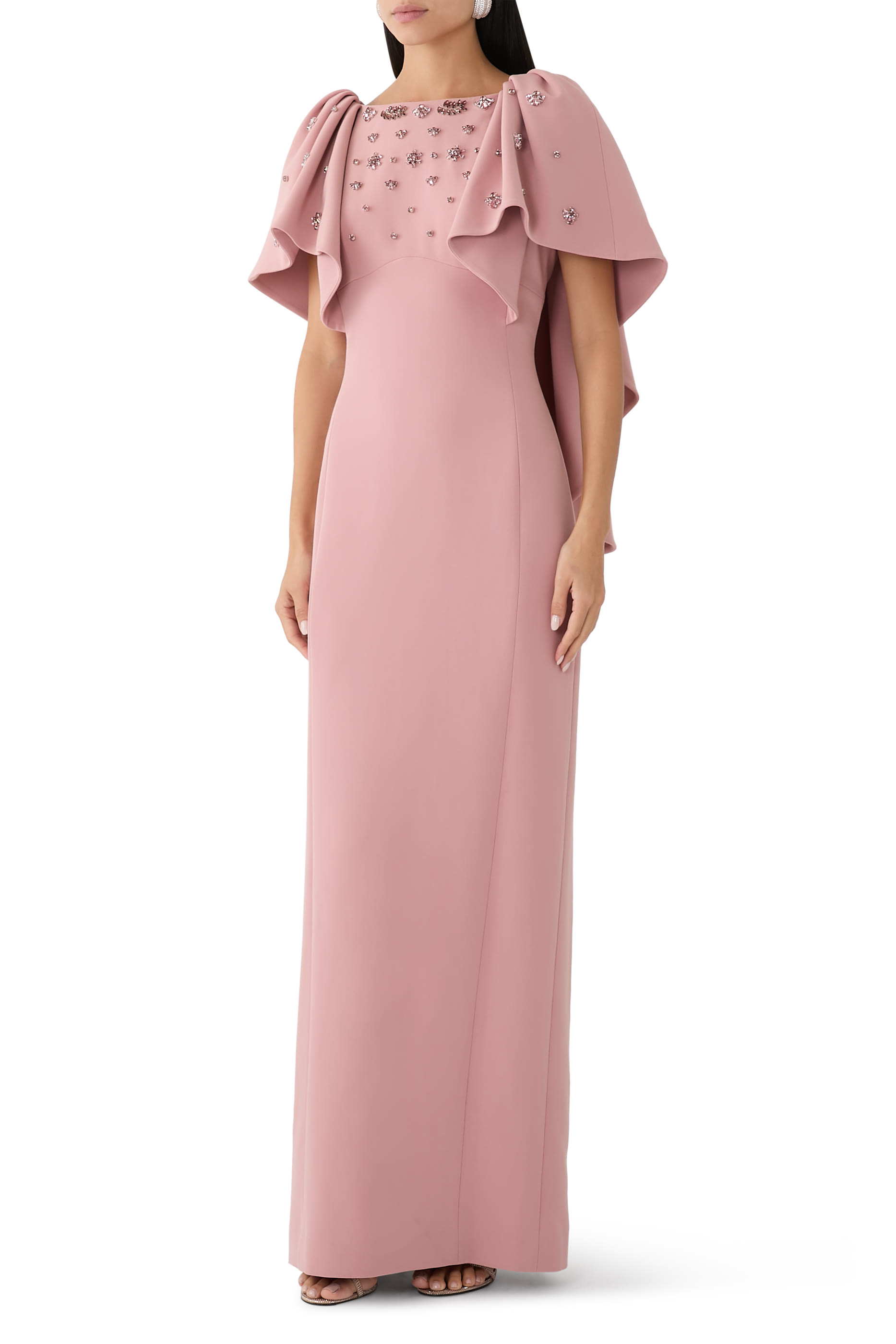 Margarita Embellished Crepe Gown