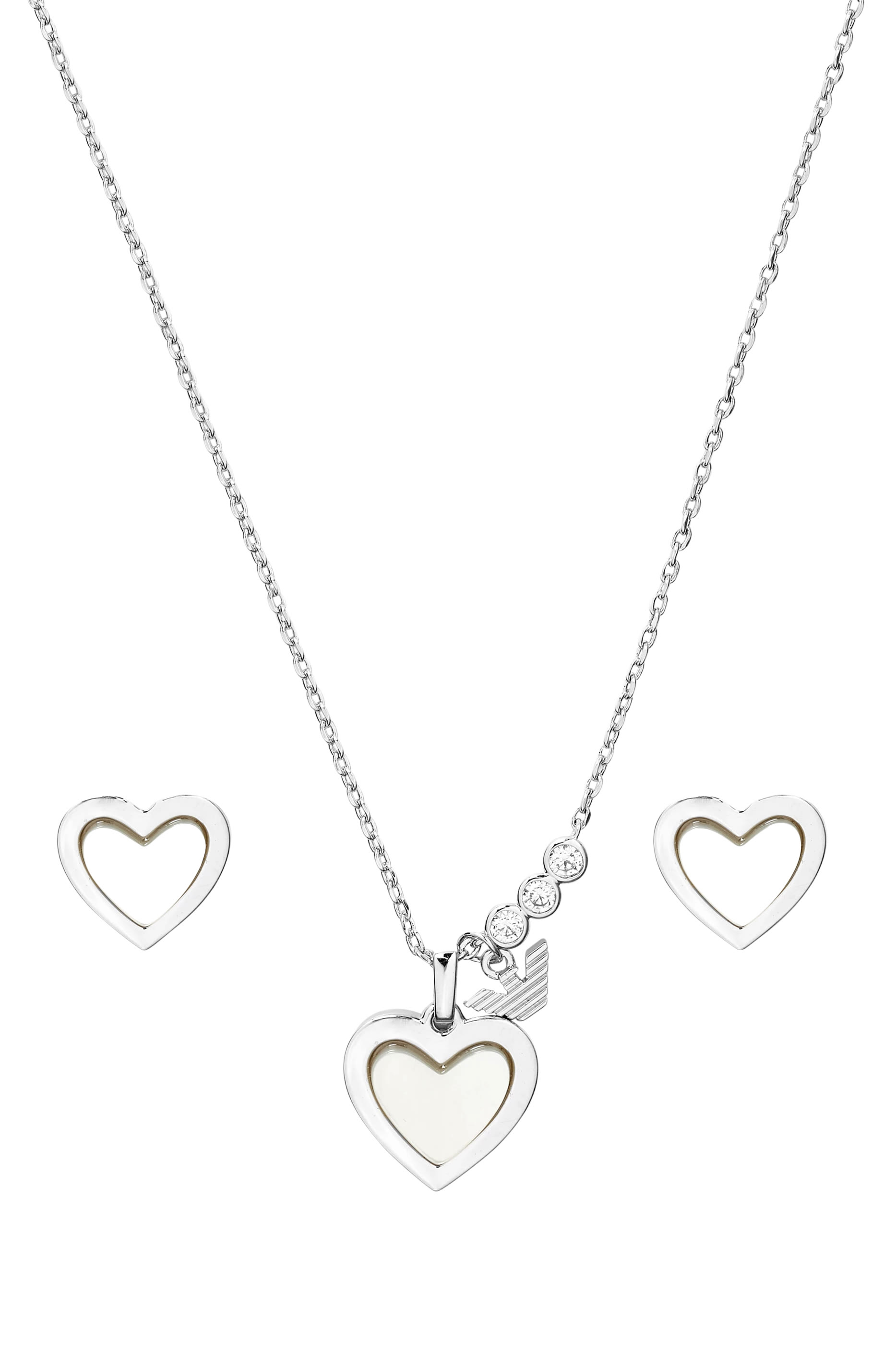 Silver-Tone Brass Pendant Set