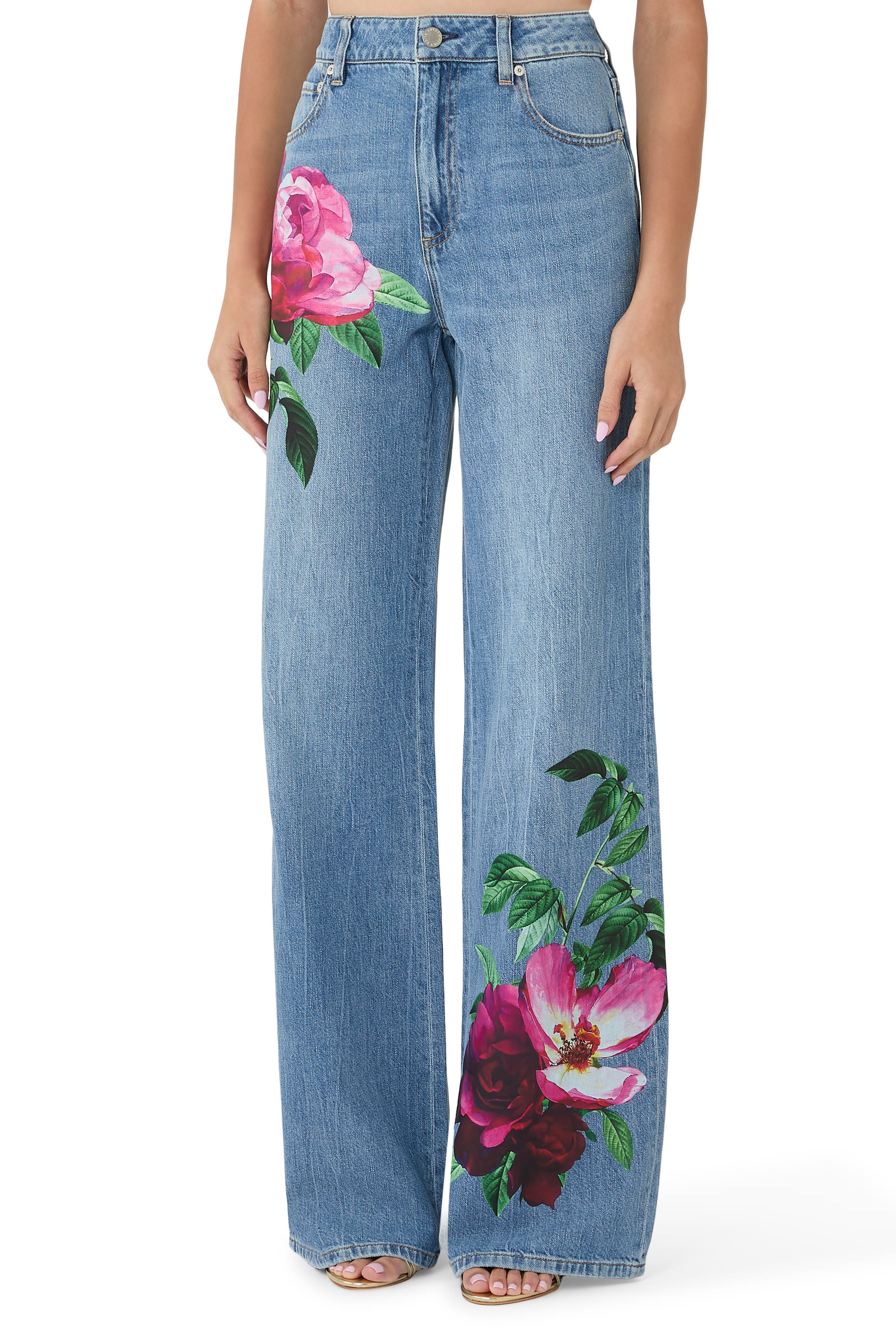 Floral Print Chic Jeans