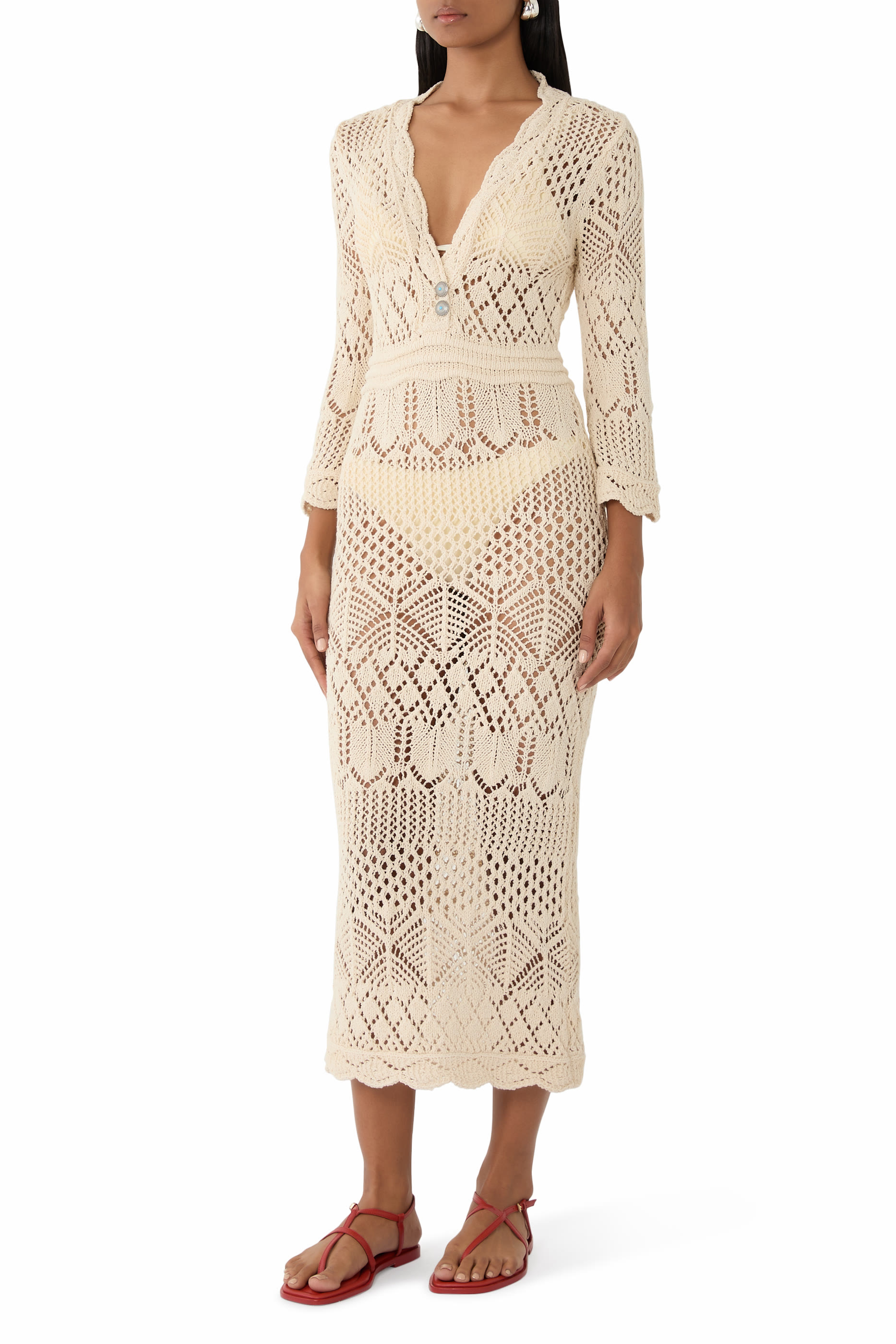 Dovie Pointelle Knit Dress