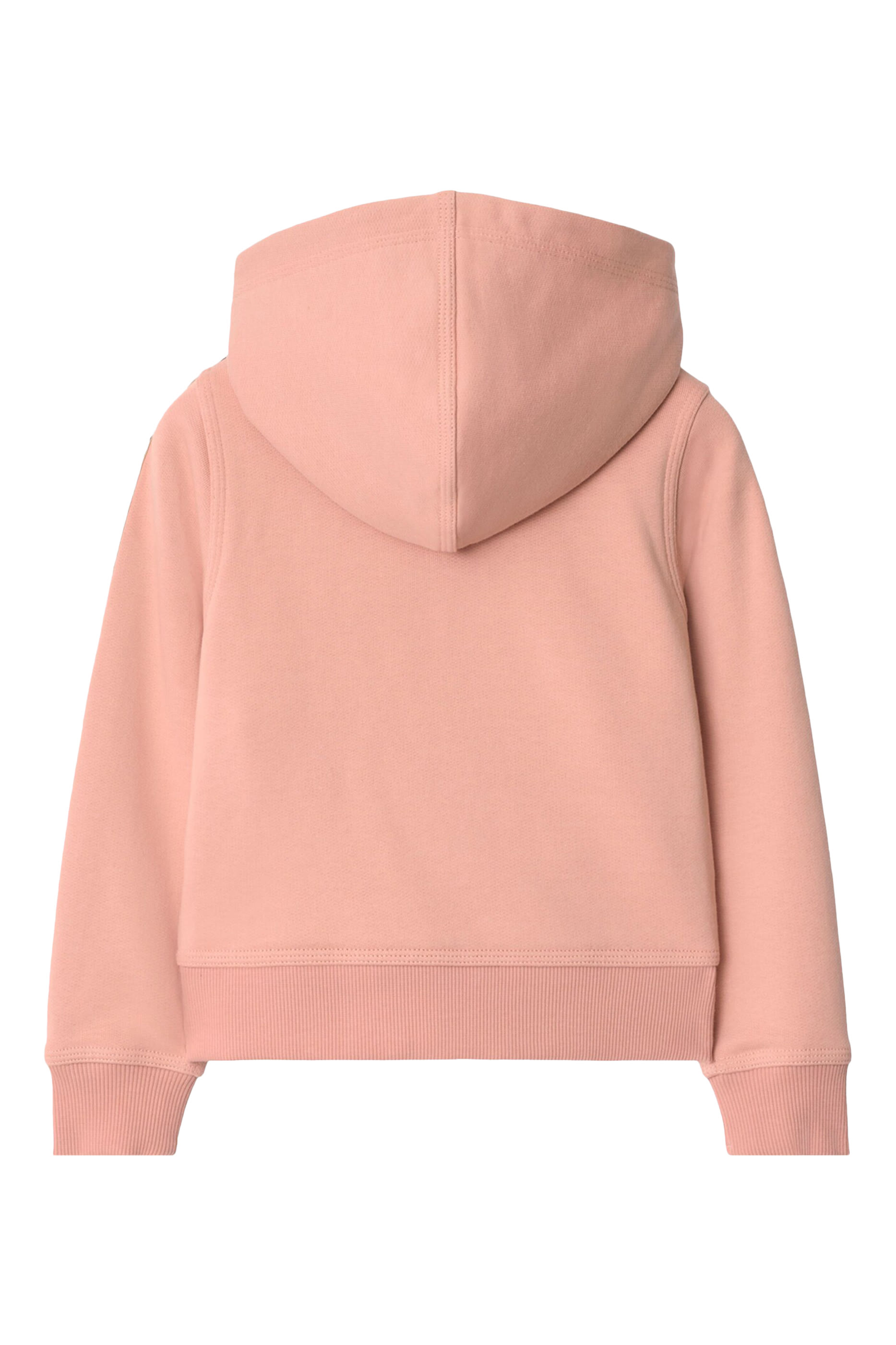 Kids Check Trim Cotton Zip Hoodie