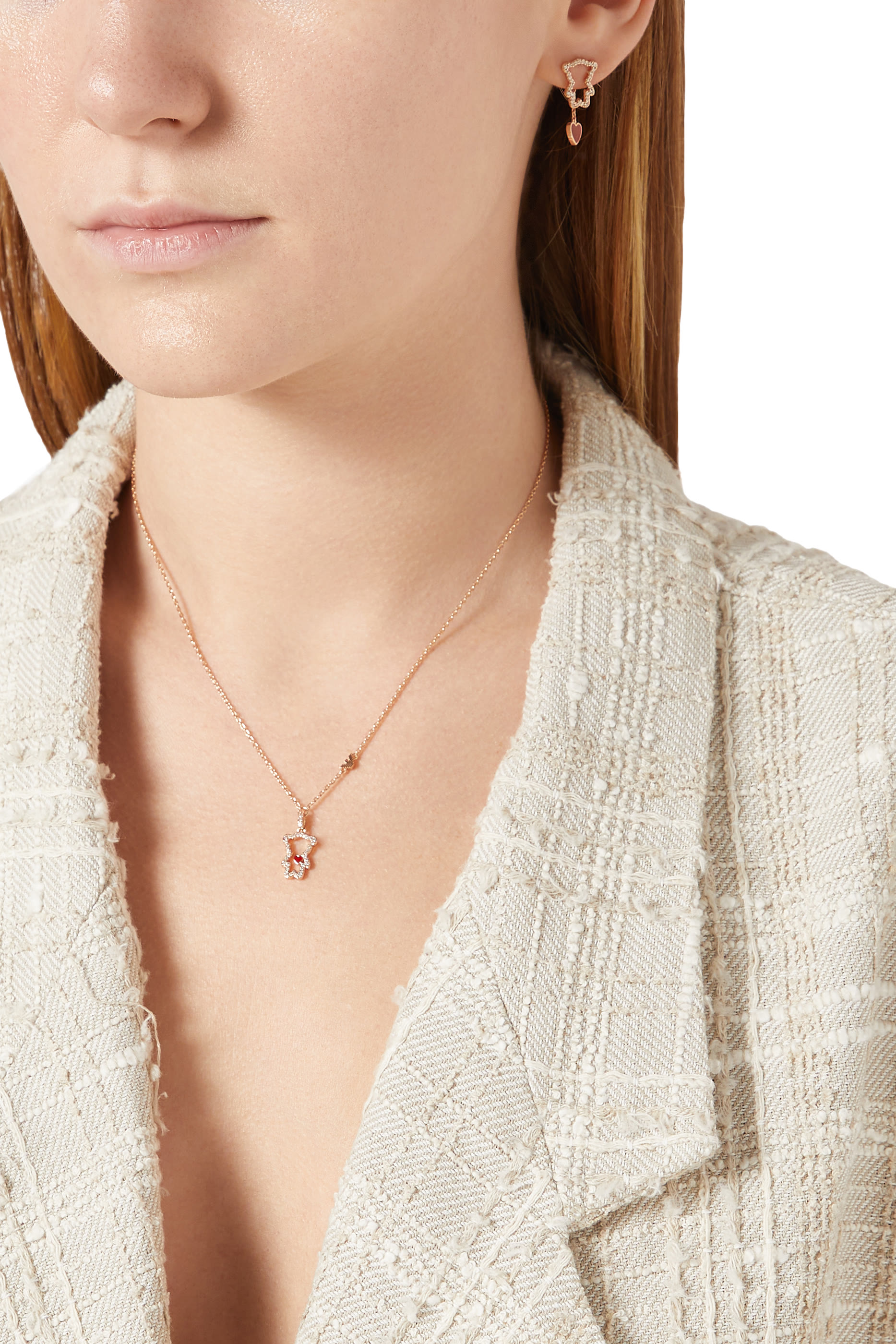 Pendant Necklace, 14k Brass & Cubic Zirconia