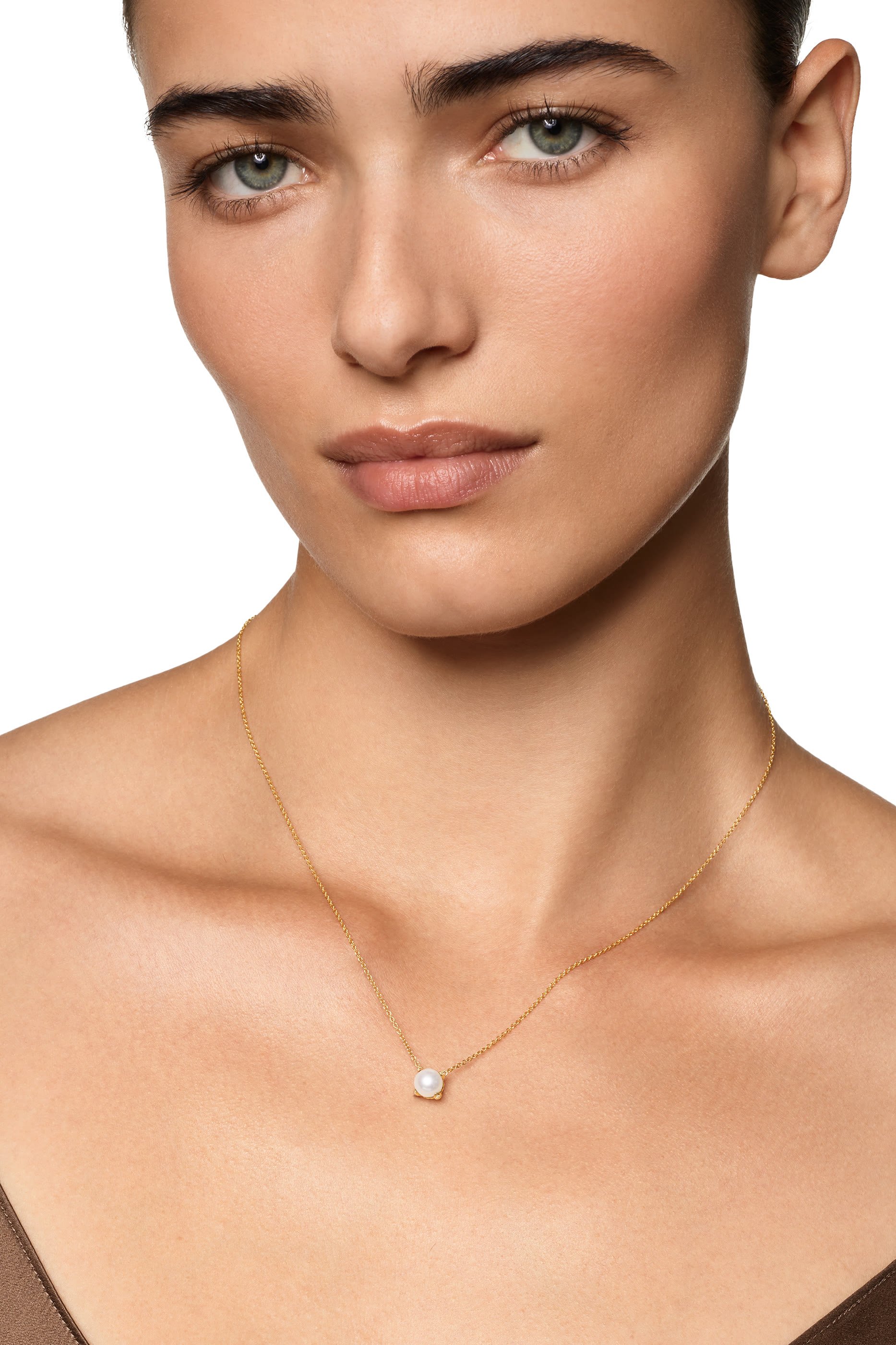 Pearl Classics Necklace, 18k Yellow Gold & Pearl, Diamonds