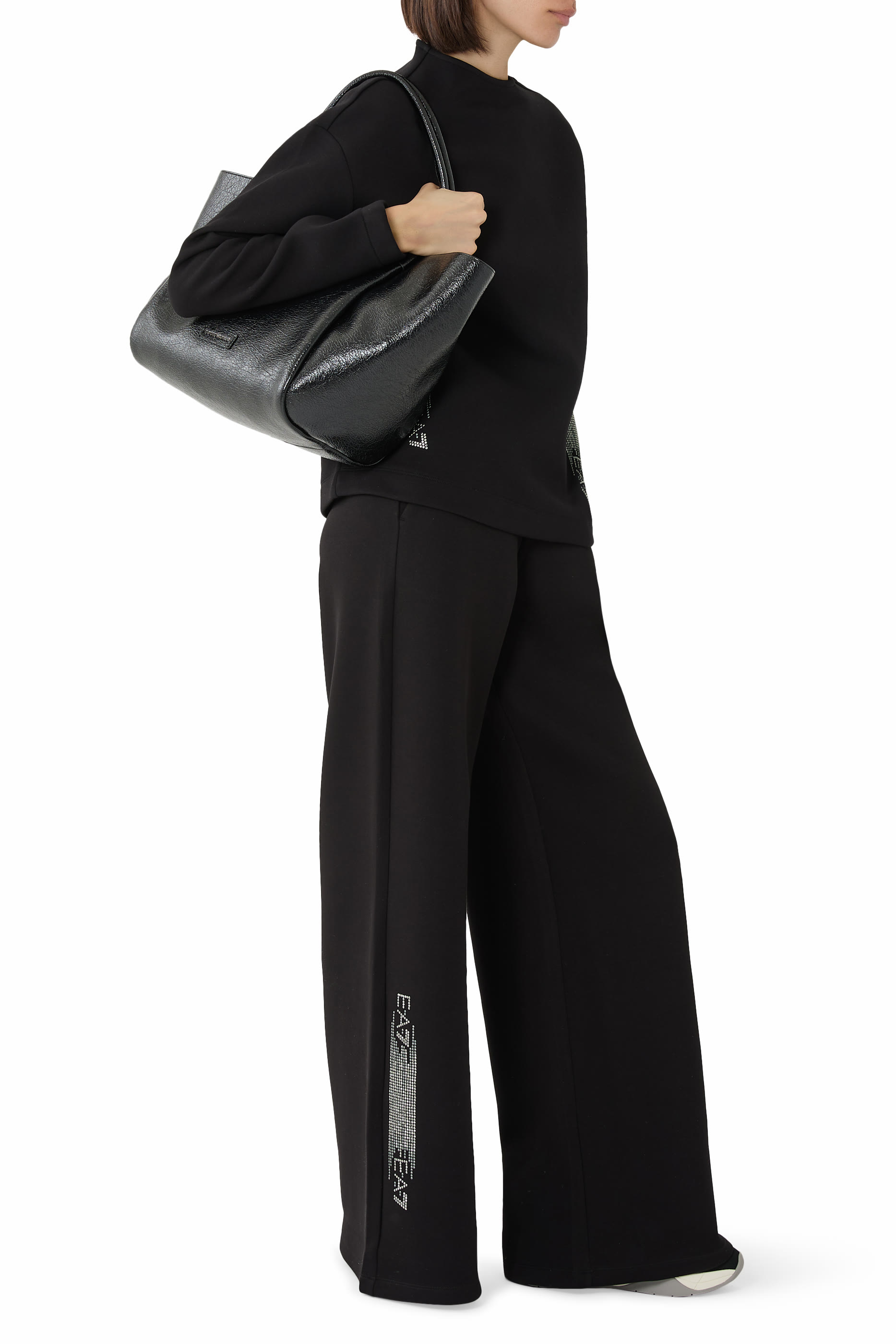 Logo Series Cotton-Blend Wide-Leg Trousers