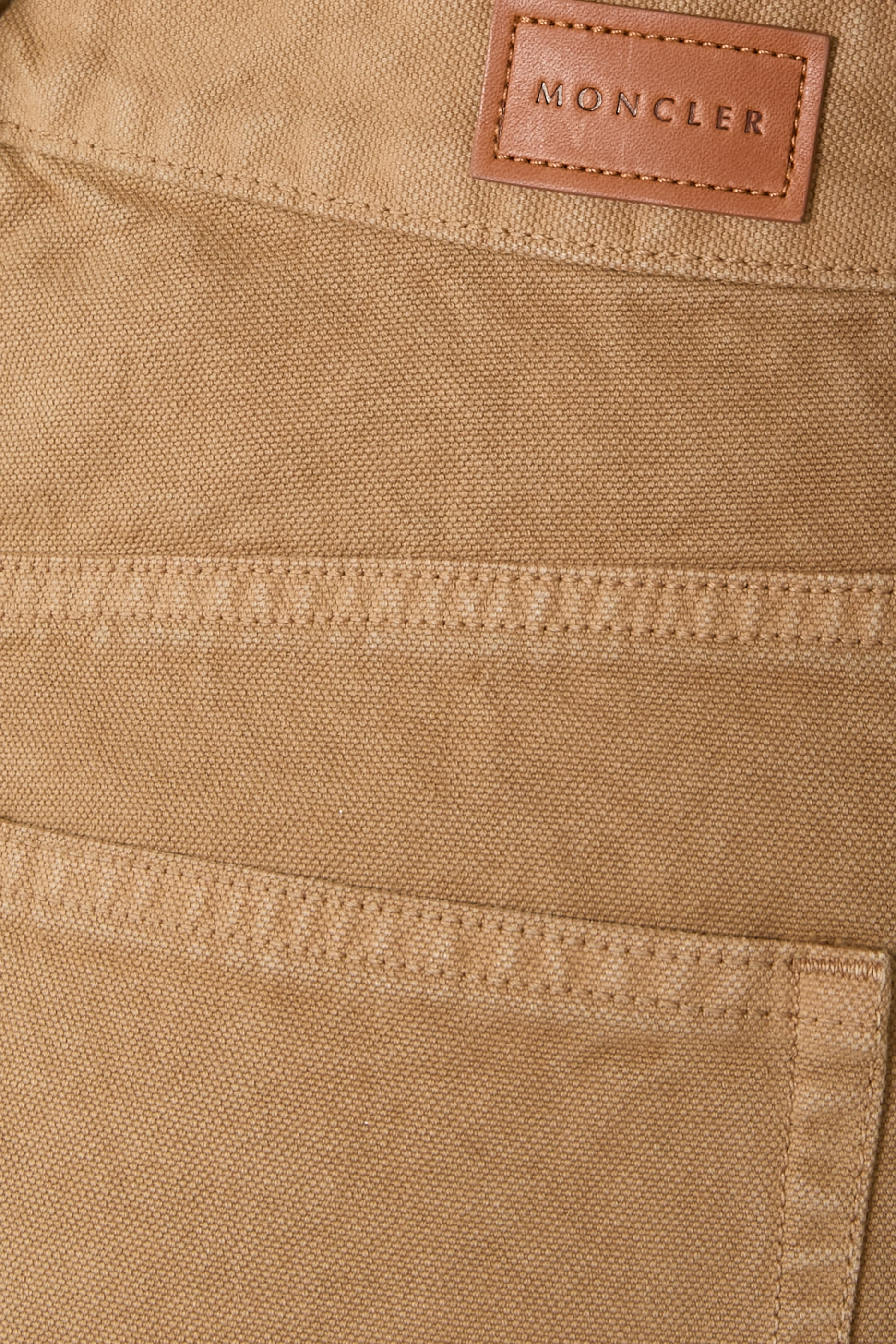  Leather Logo Cotton Trousers 