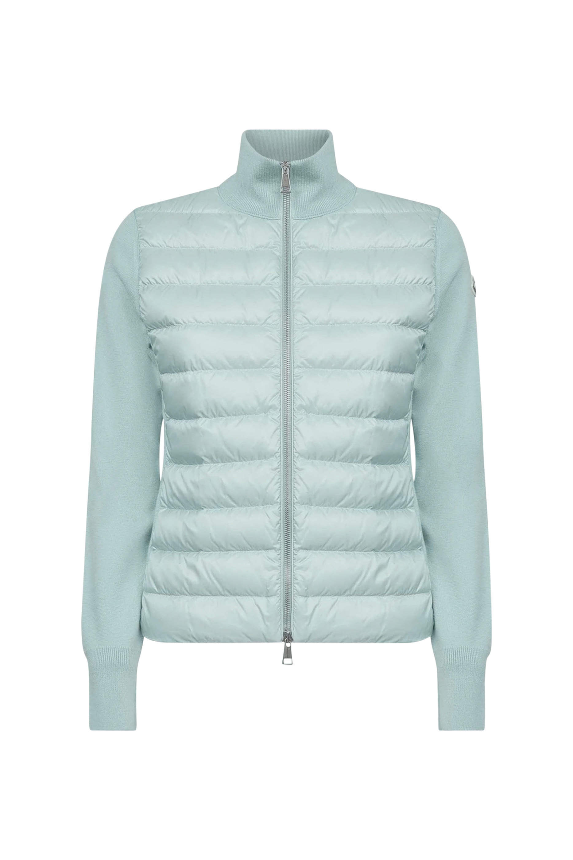  Padded Wool Zip-Up Cardigan