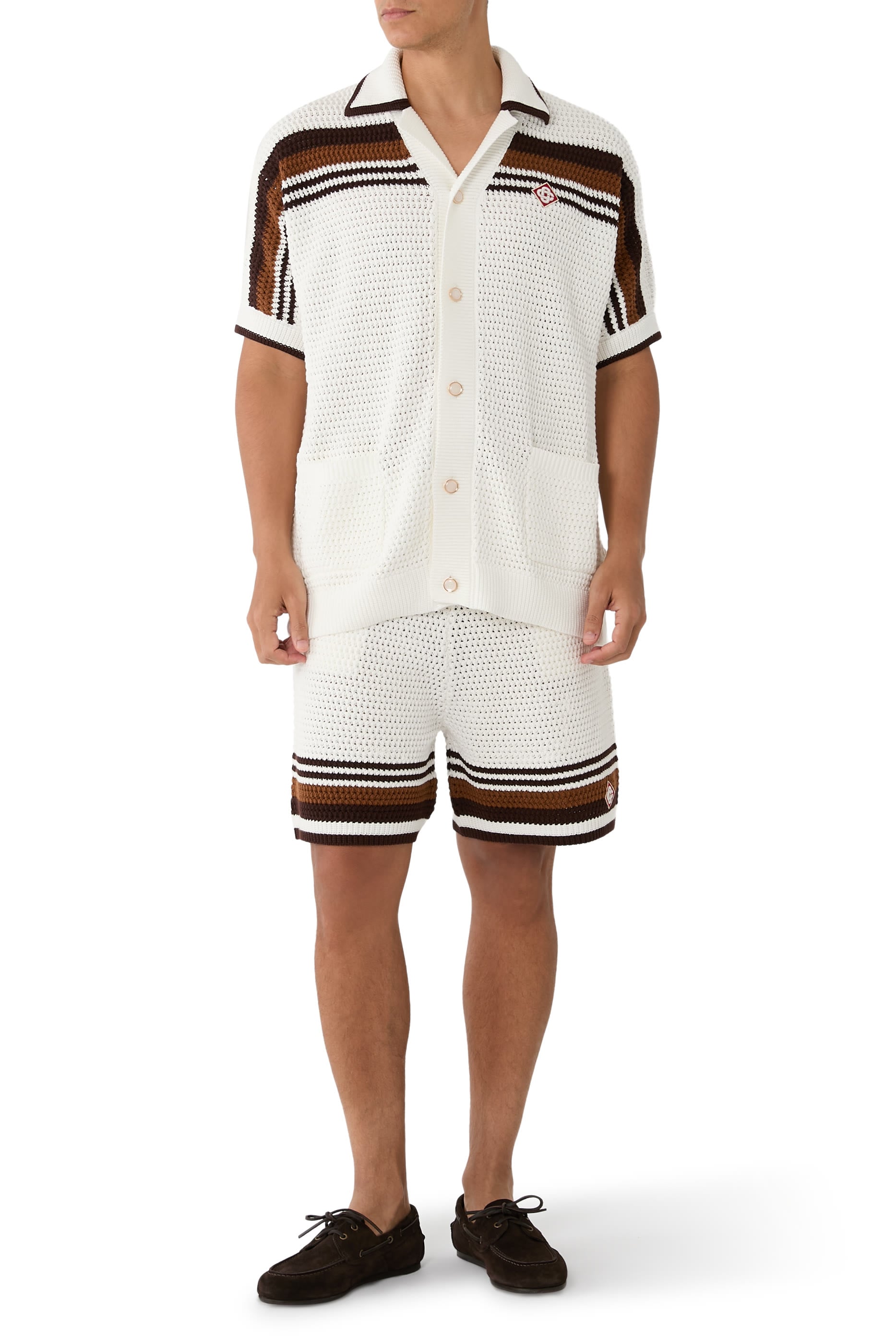 Tennis Stripe Crochet Shorts