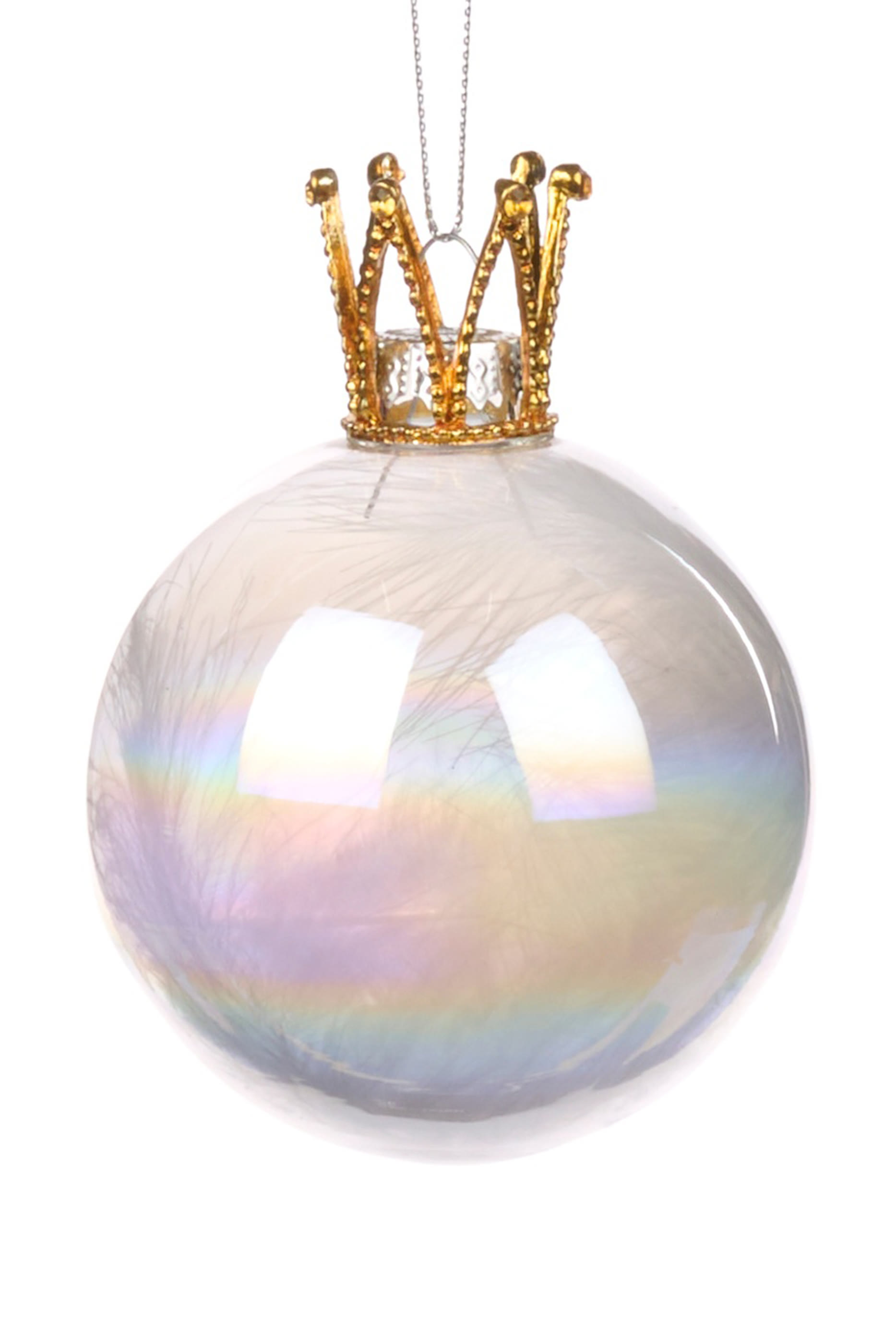 Glass Ball Ornament with Crown on Top