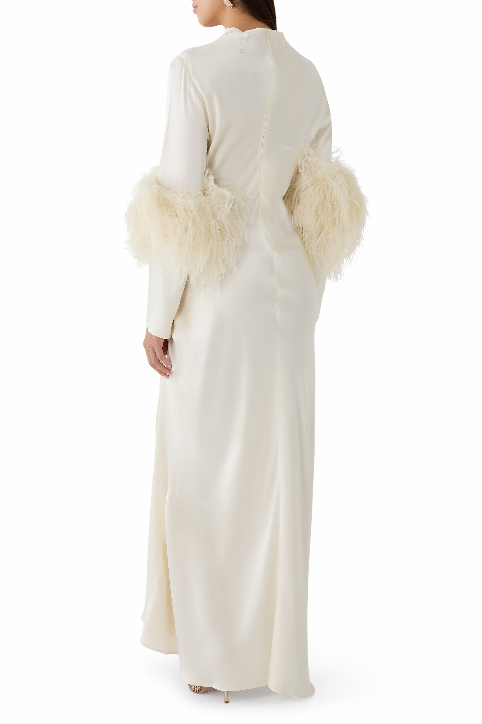 Feathered Sleeves Gown