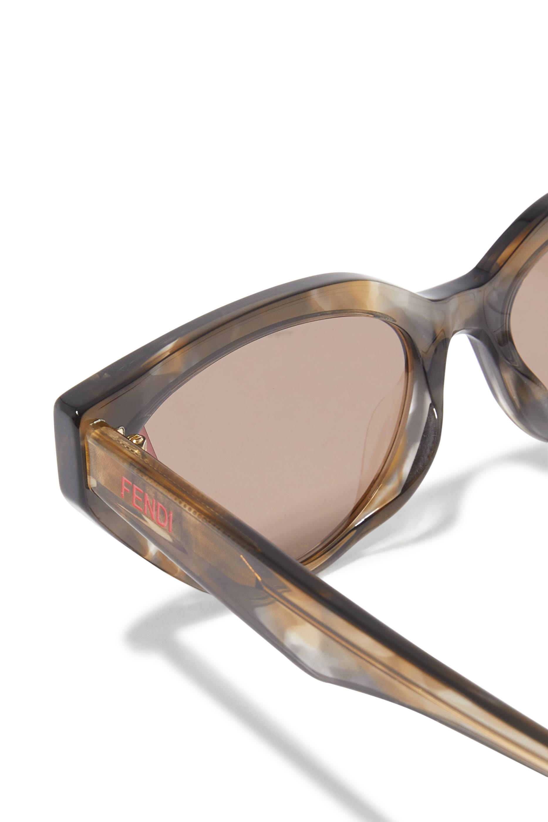 Fendi Way Brown Havana Cat Eye Sunglasses