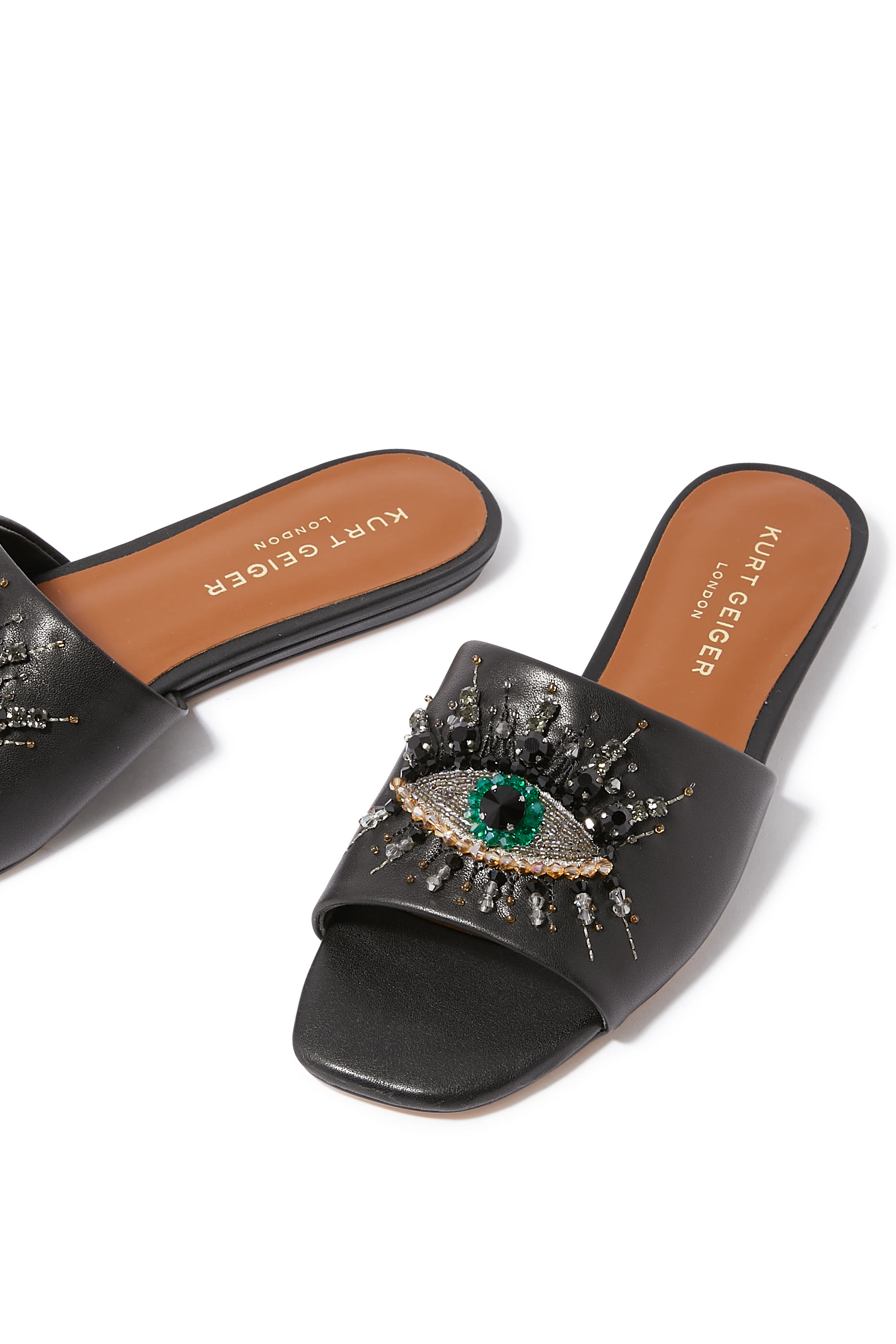 Eye Flat Leather Sandals