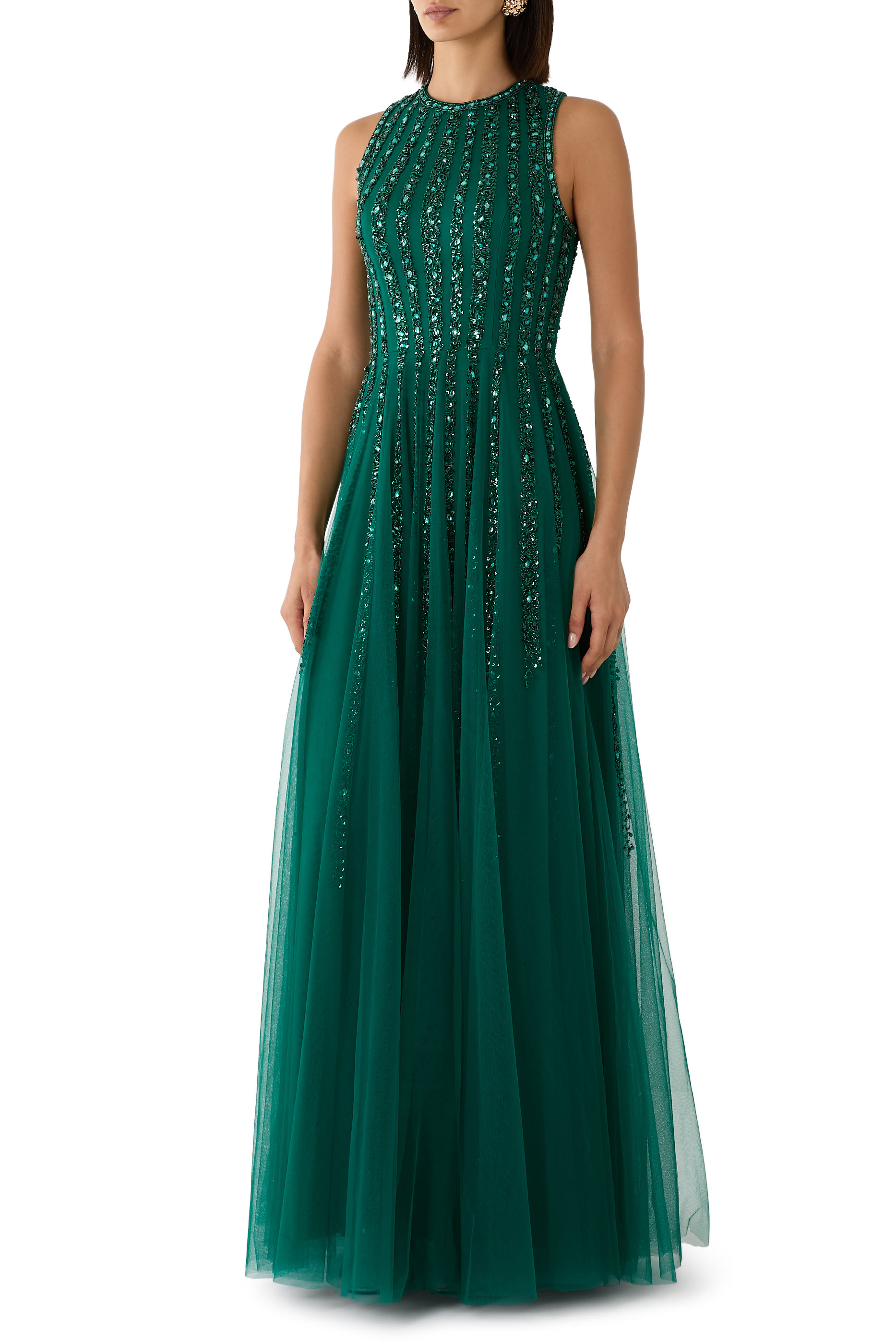 Sleeveless Embellished Gown 