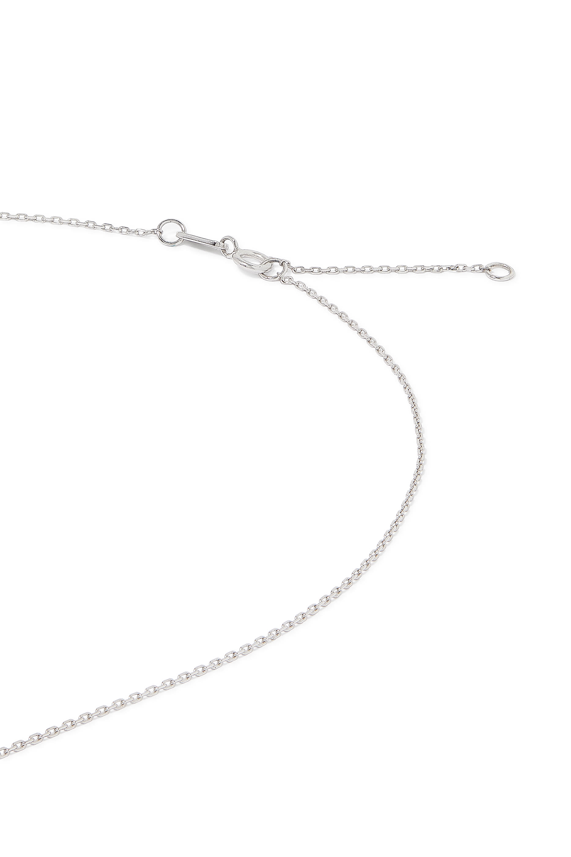 Oula XS Meem Letter Chain Pendant, 18k White Gold & Diamonds