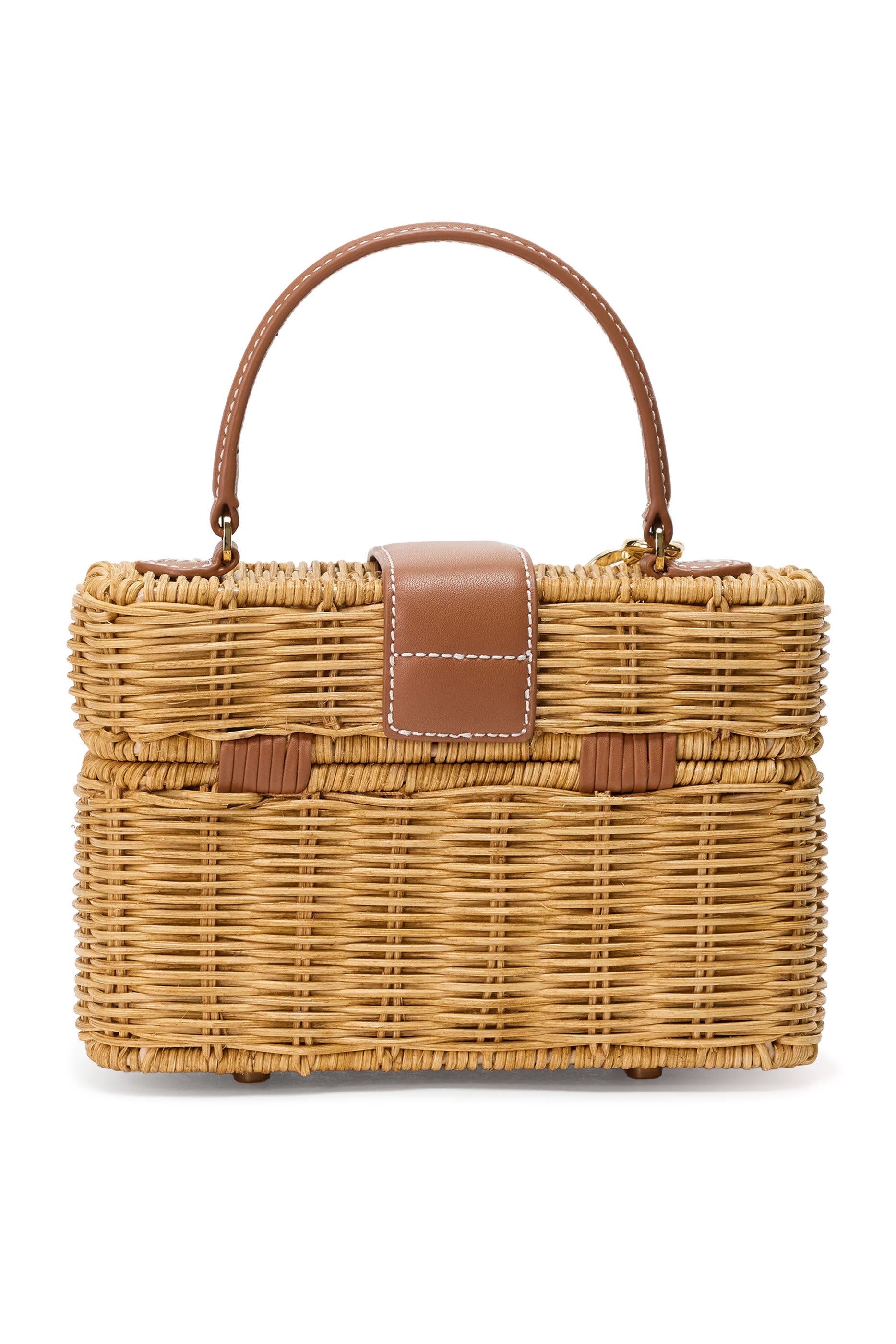 Rattan Cherry Charm Mini Basket Bag