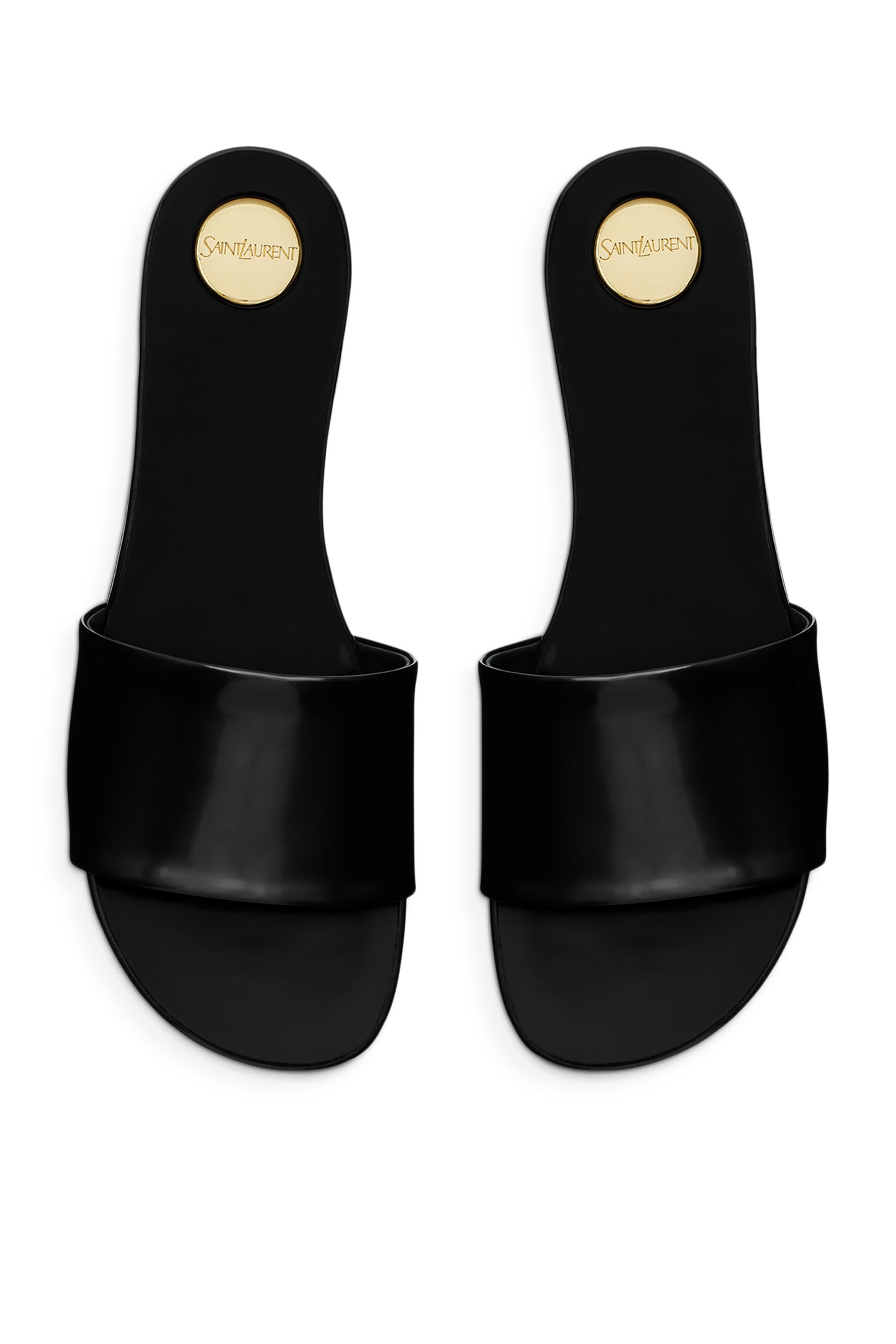 Carlyle Flat Leather Slides