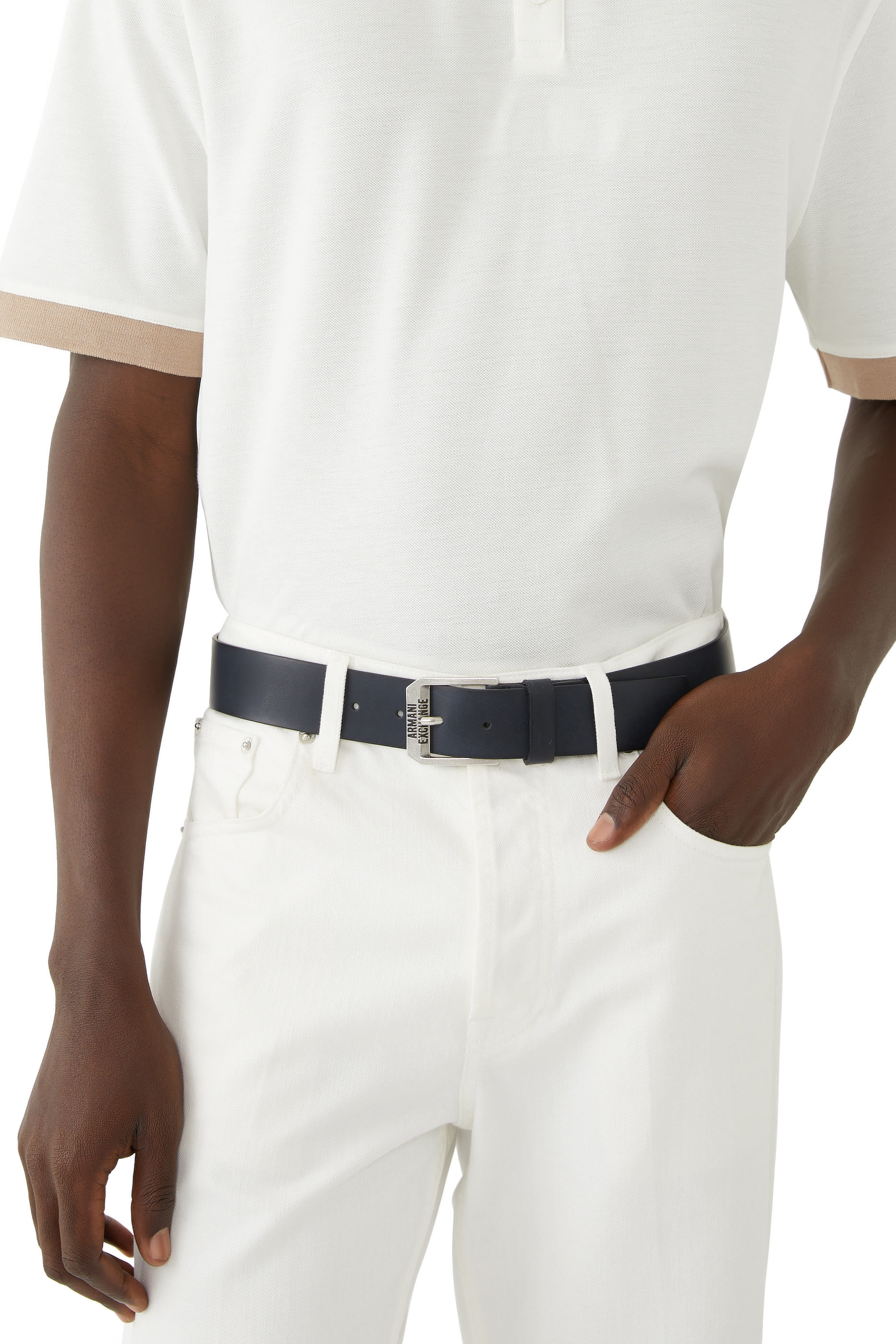 AX Logo Leather Belt