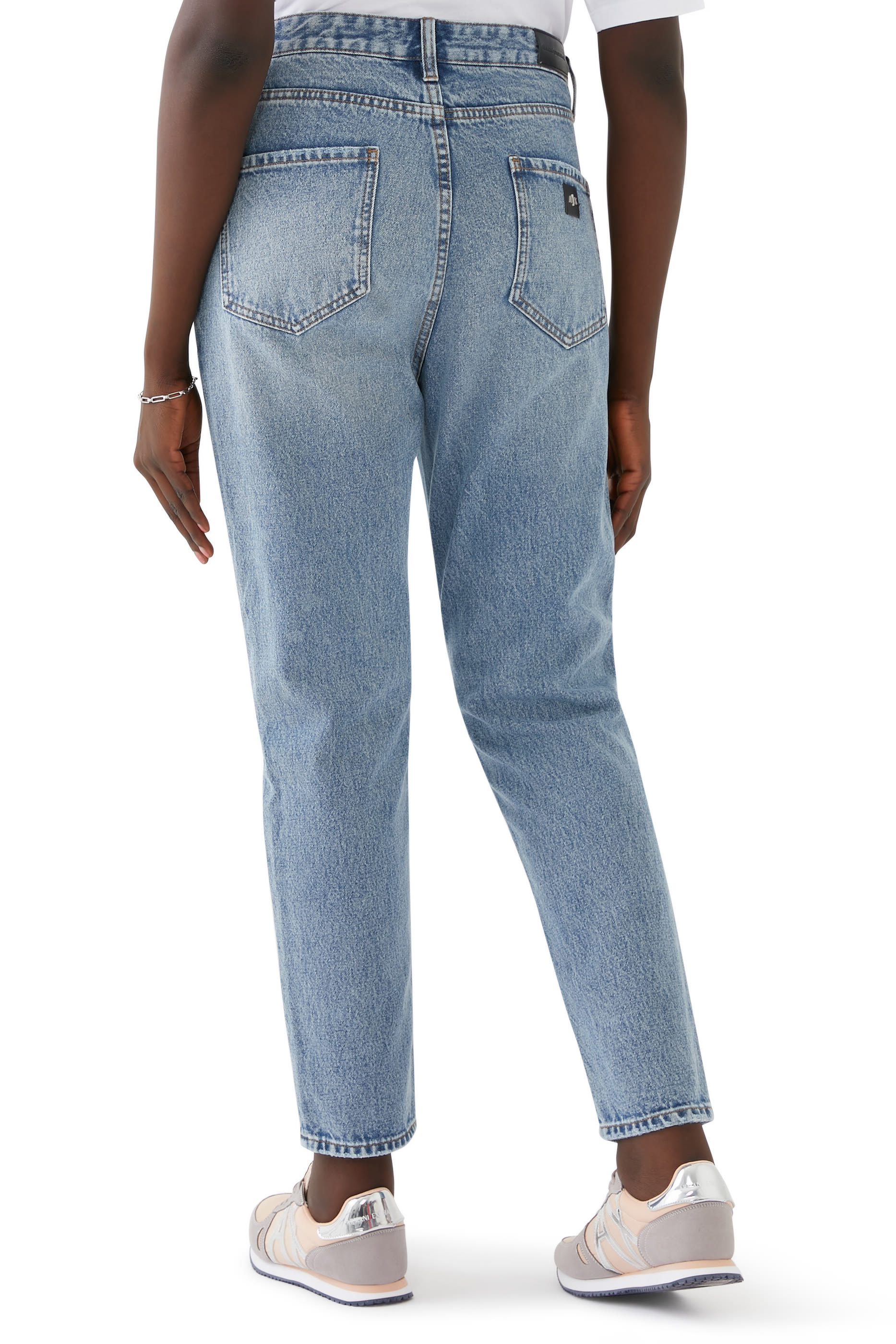 Mid-Wash Boyfriend Jeans