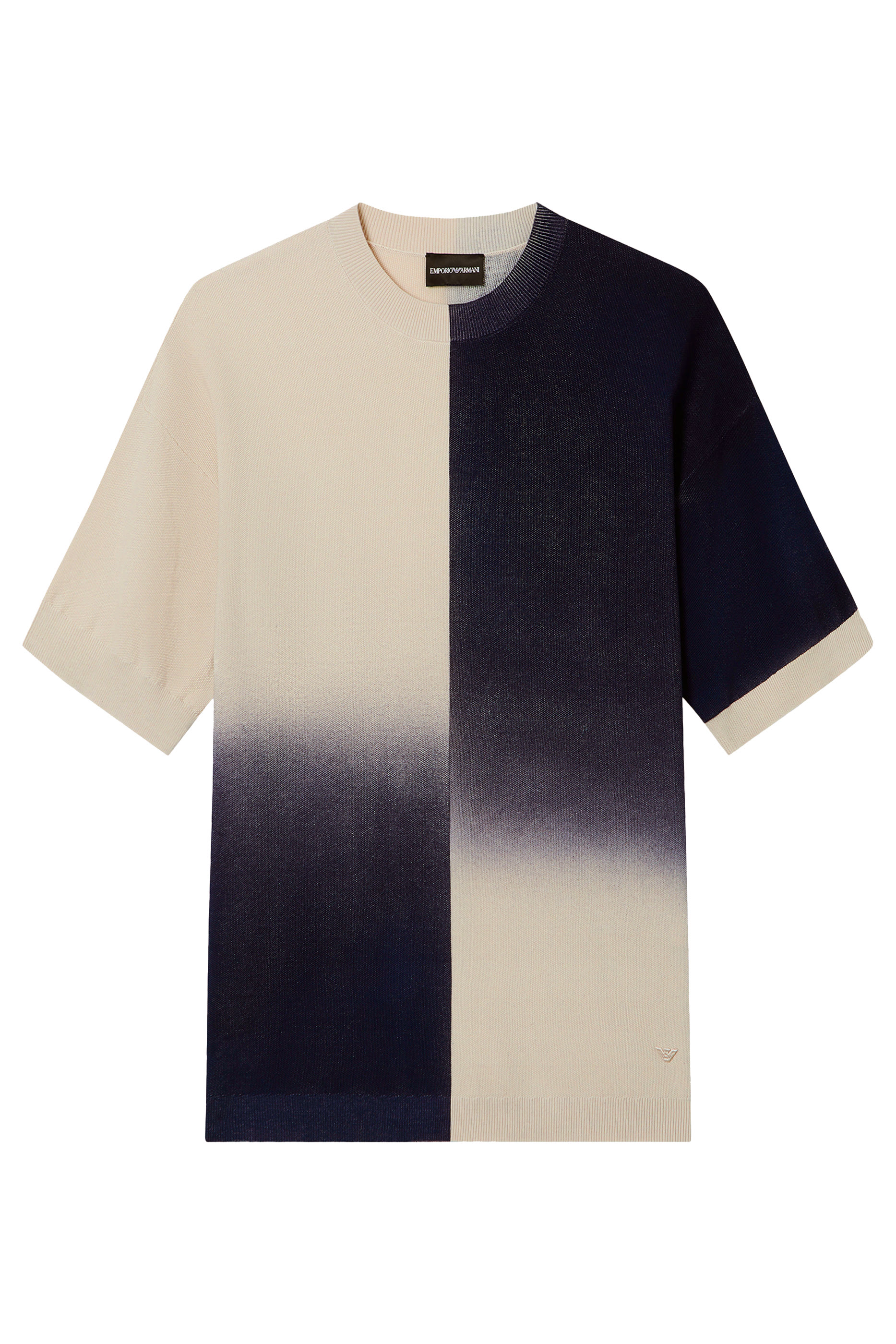 Colour-block Gradient Cotton T-Shirt
