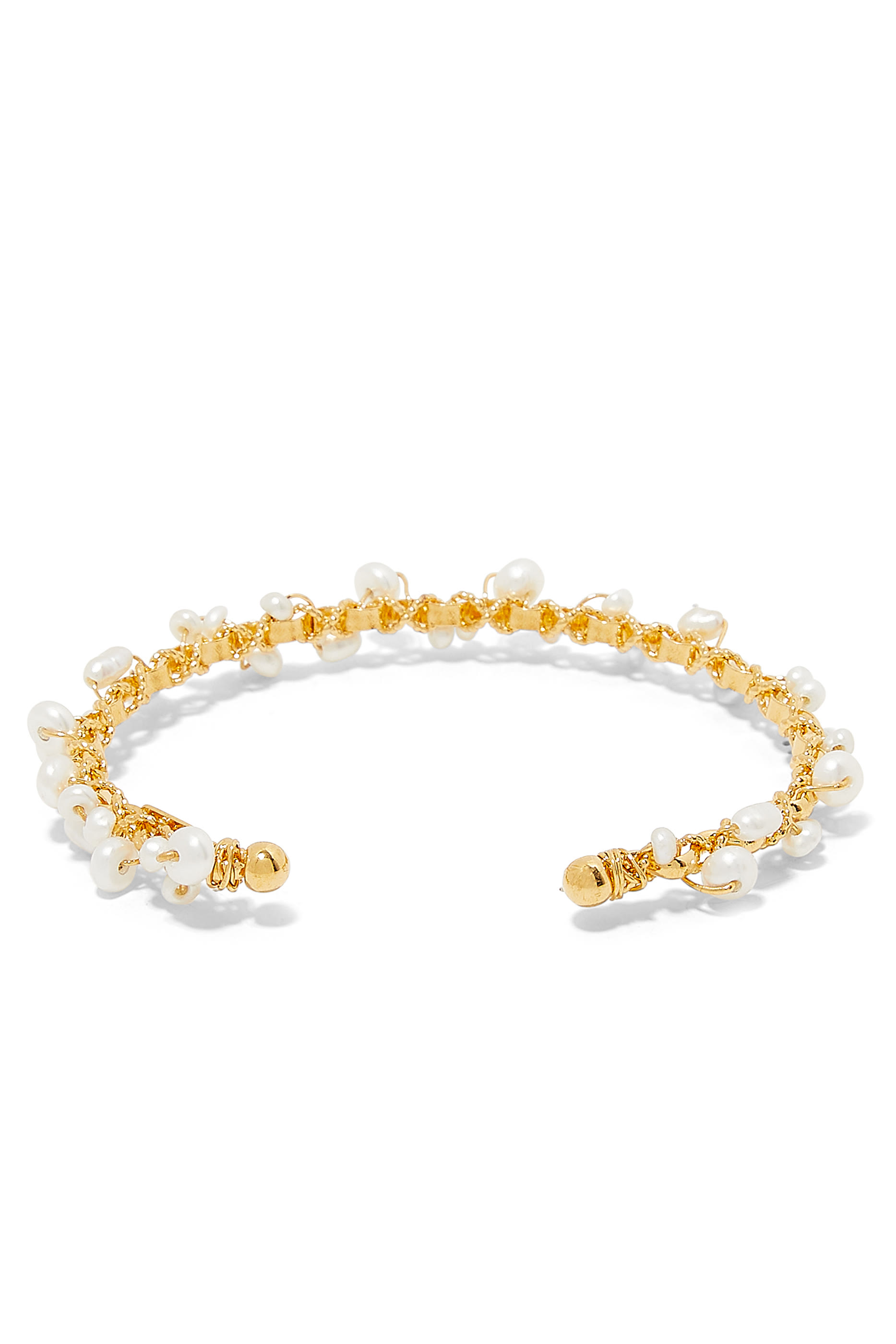 Orphee Bracelet, Gold-Plated Metal & Mother of Pearl