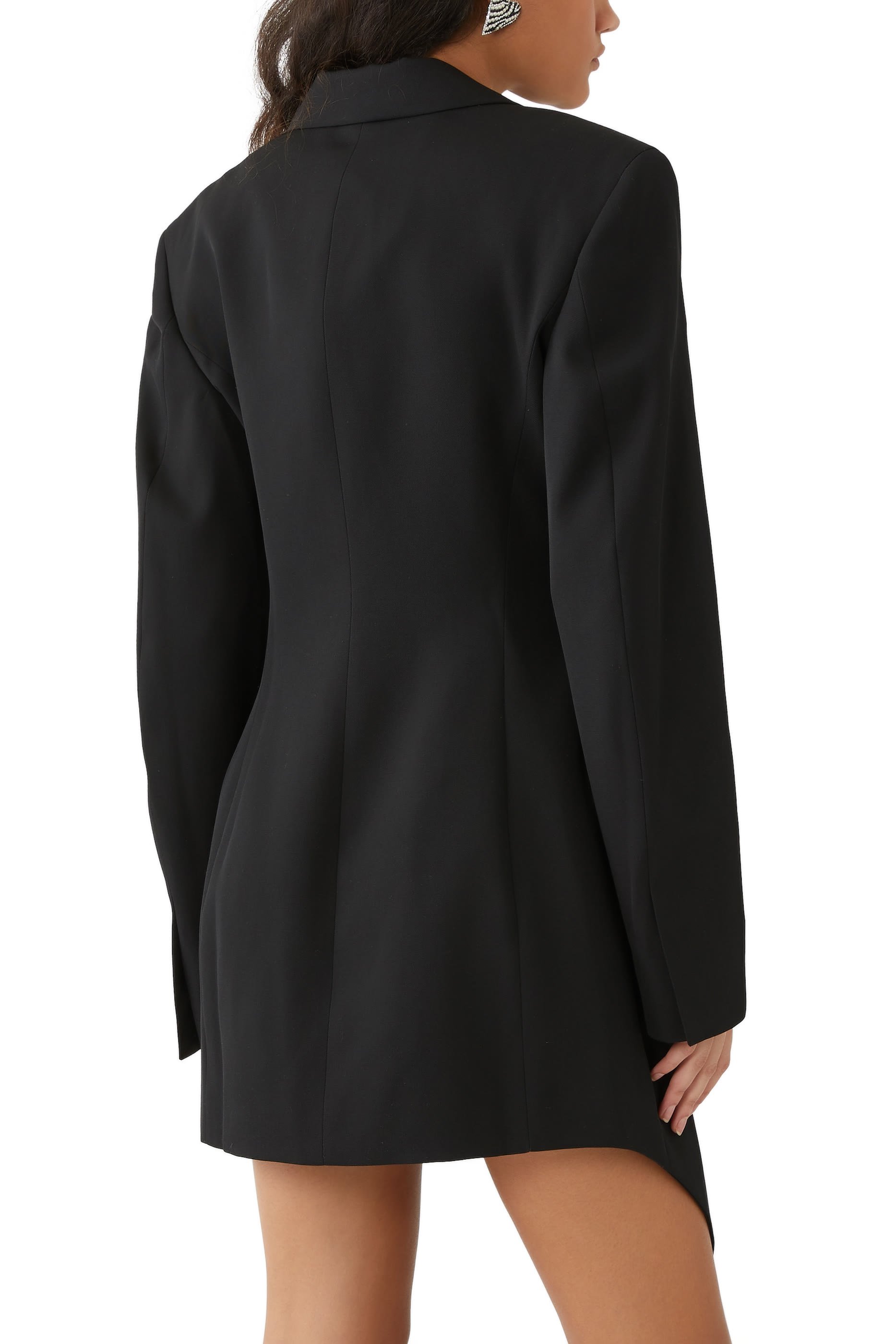 Asymmetric Blazer Wool Twill Minidress