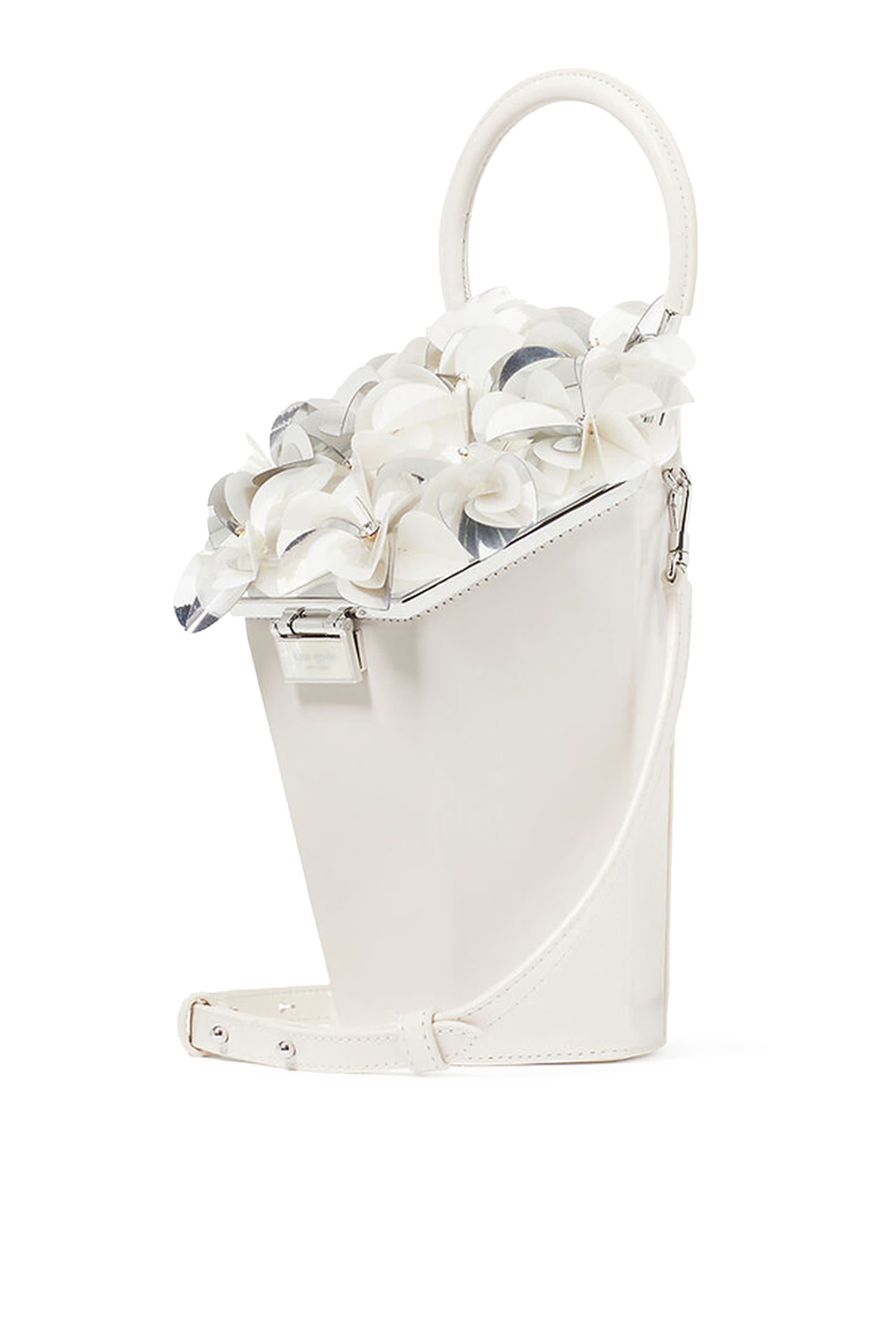 In Bloom Bouquet Embellished 3D Vase Top-Handle Bag