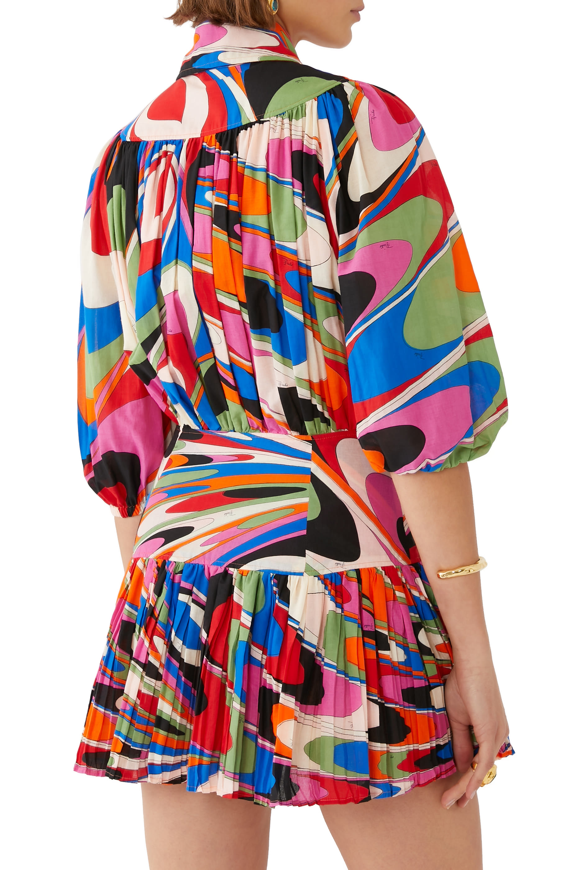 Onde-Print Cotton Dress