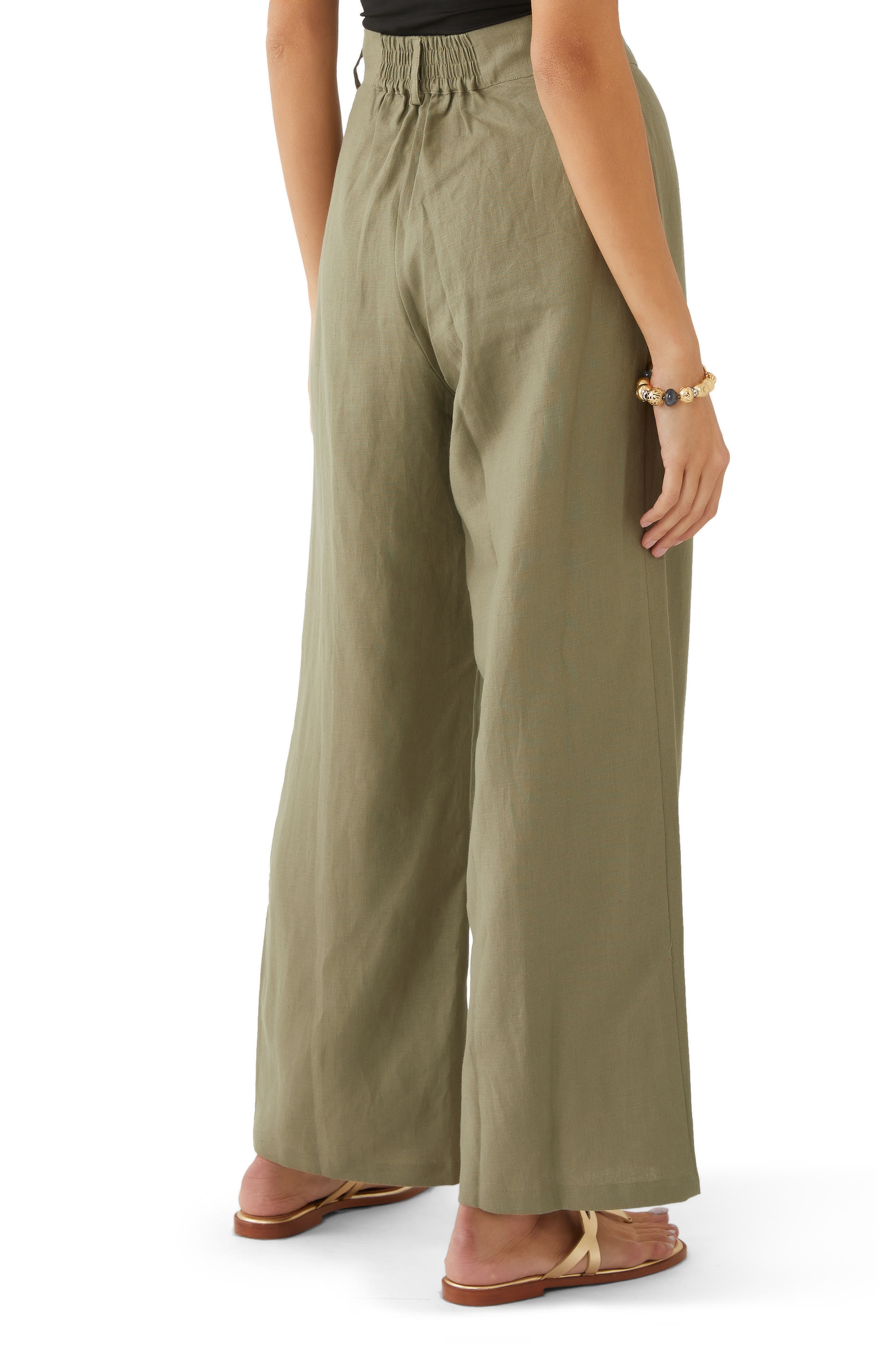 Ida Linen Wide-Leg Pants