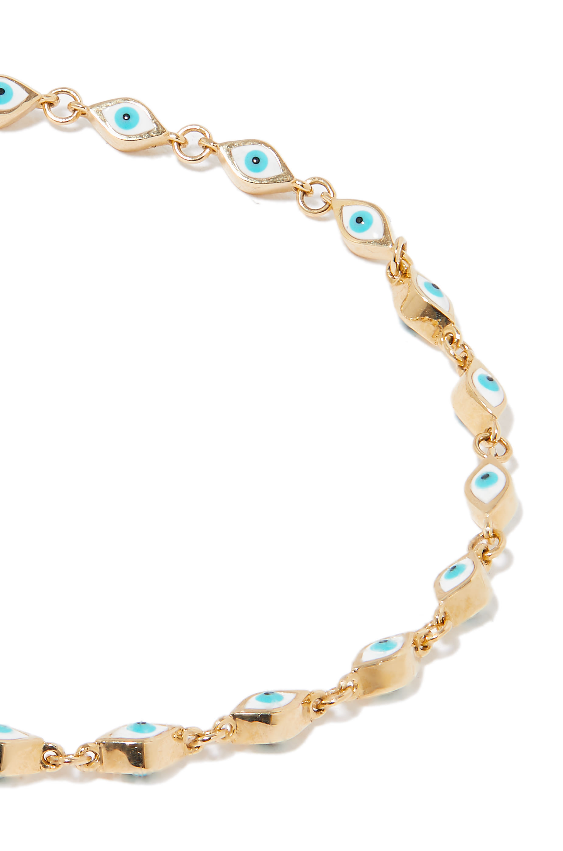 Multi Mini Eye Bracelet, 14k Yellow Gold & Enamel