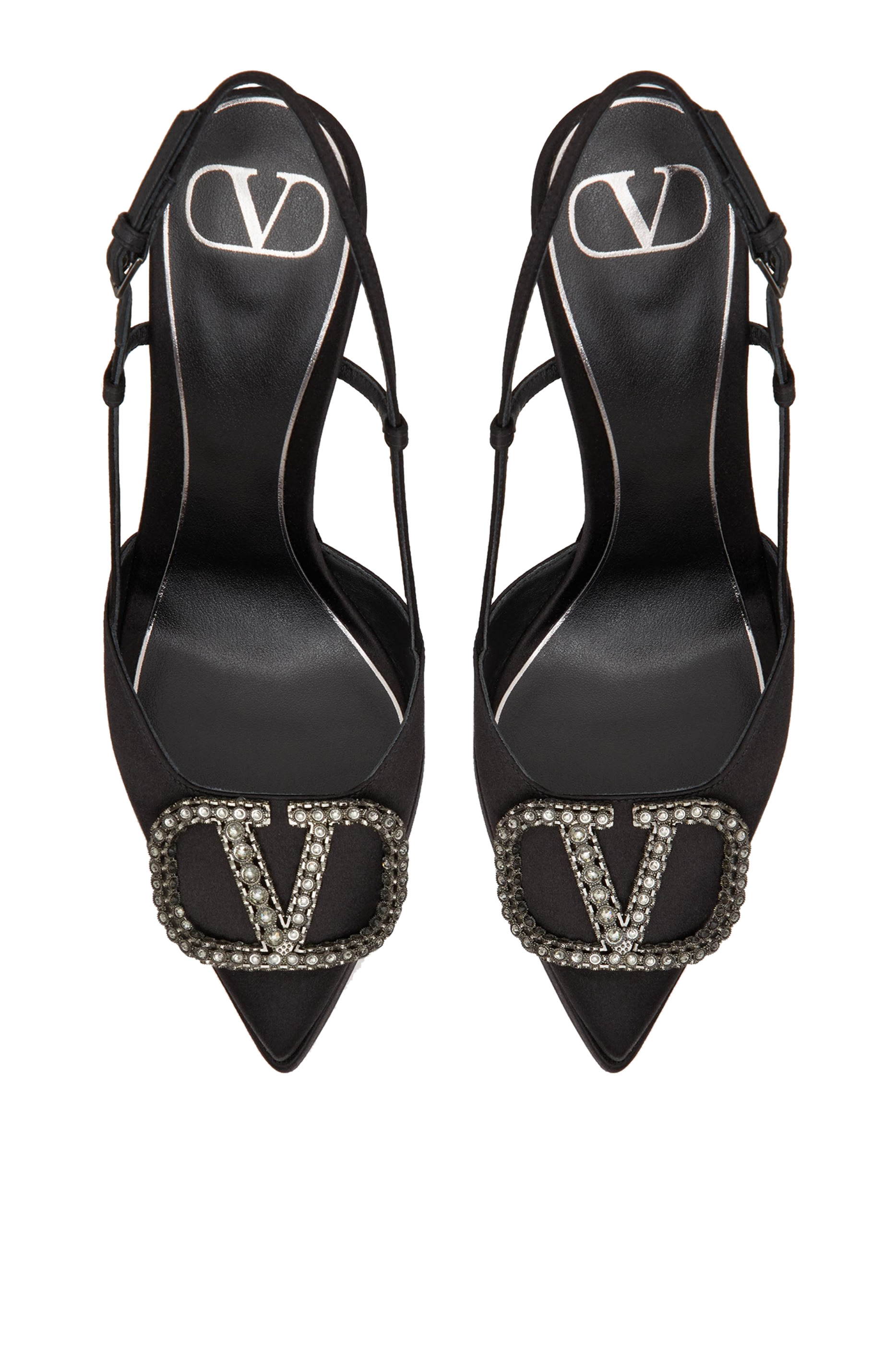 Valentino Garavani Vlogo Signature 120 Satin Slingback Platform Pumps