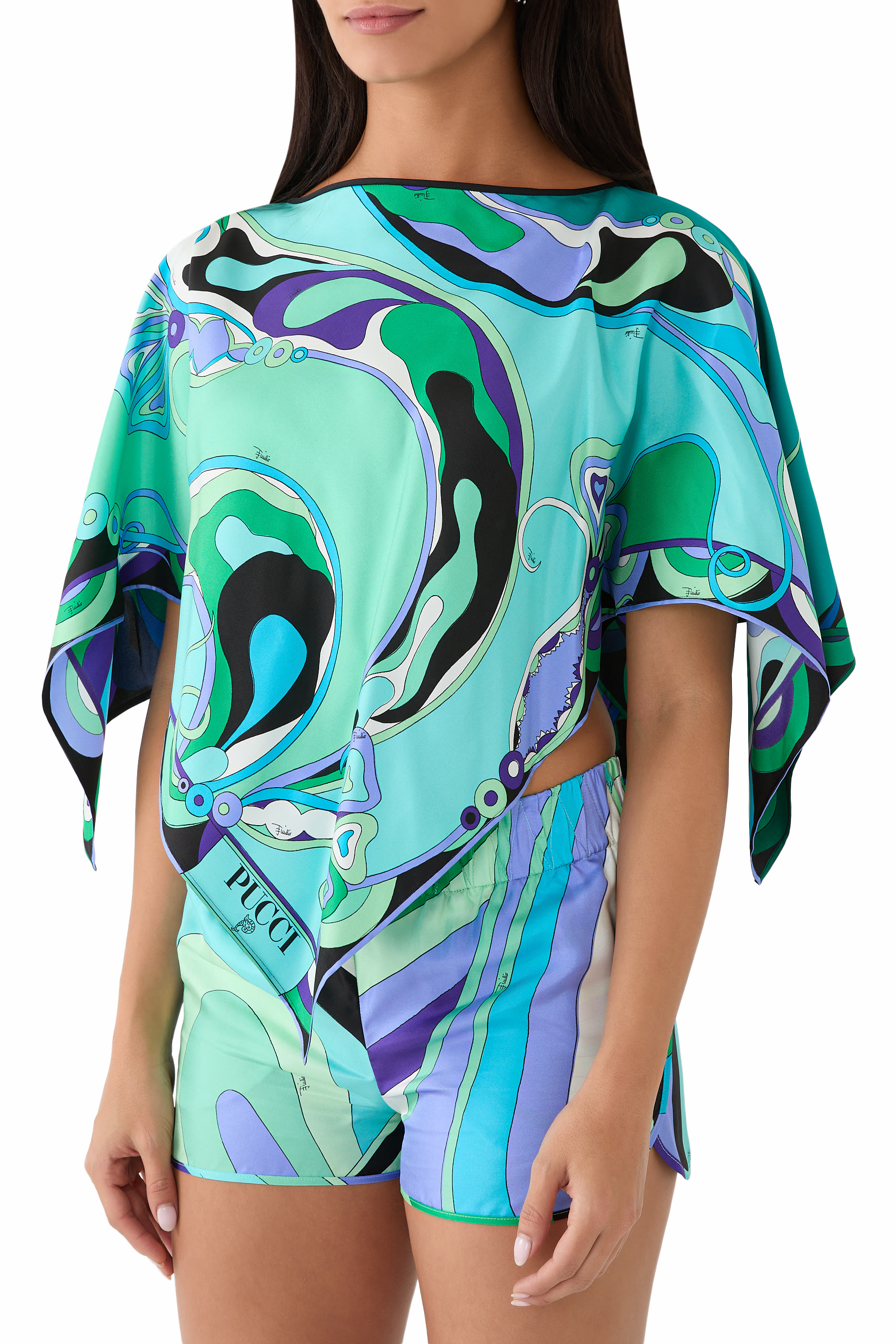 Orchidee-Print Blouse