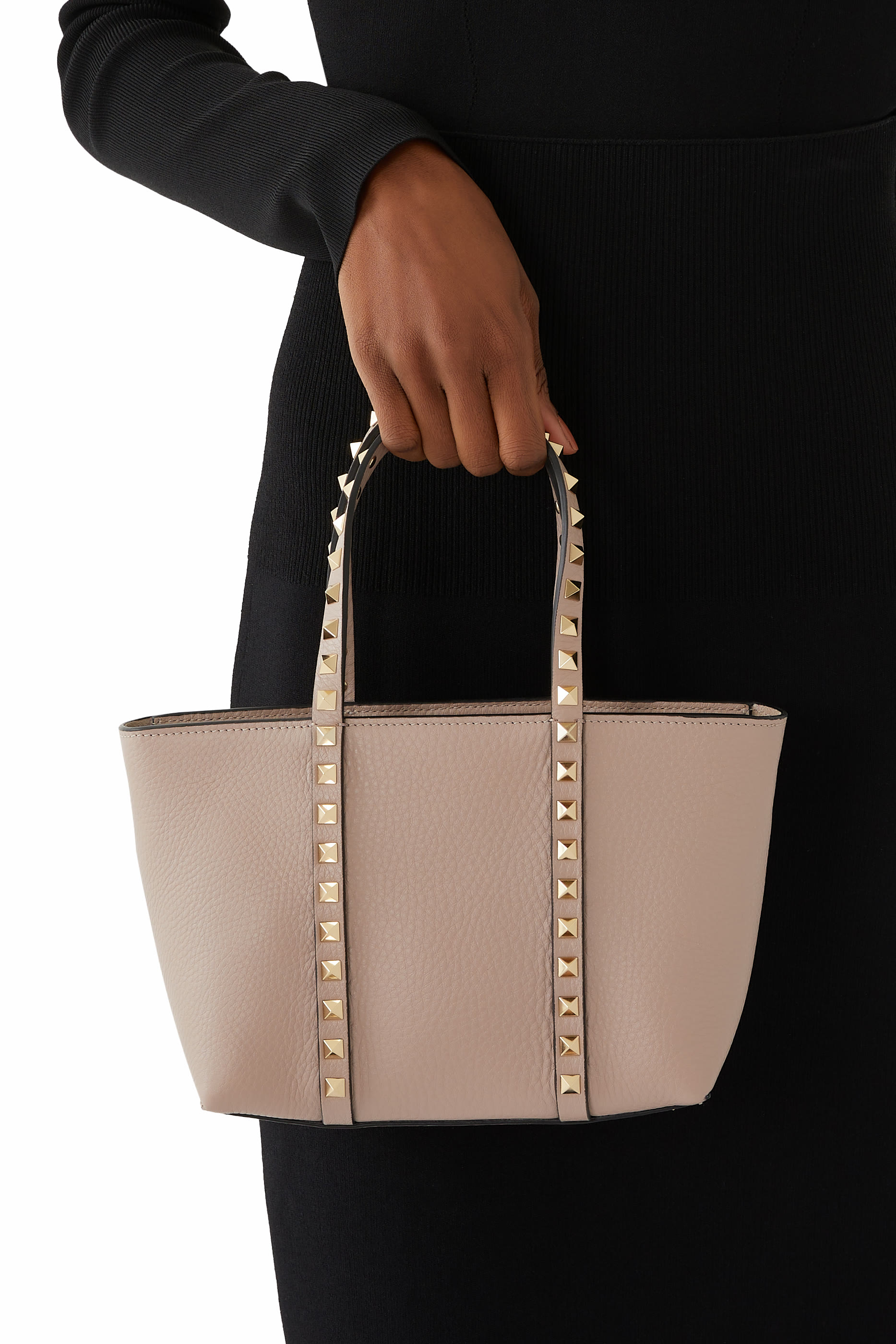 Rockstud Leather Tote Bag