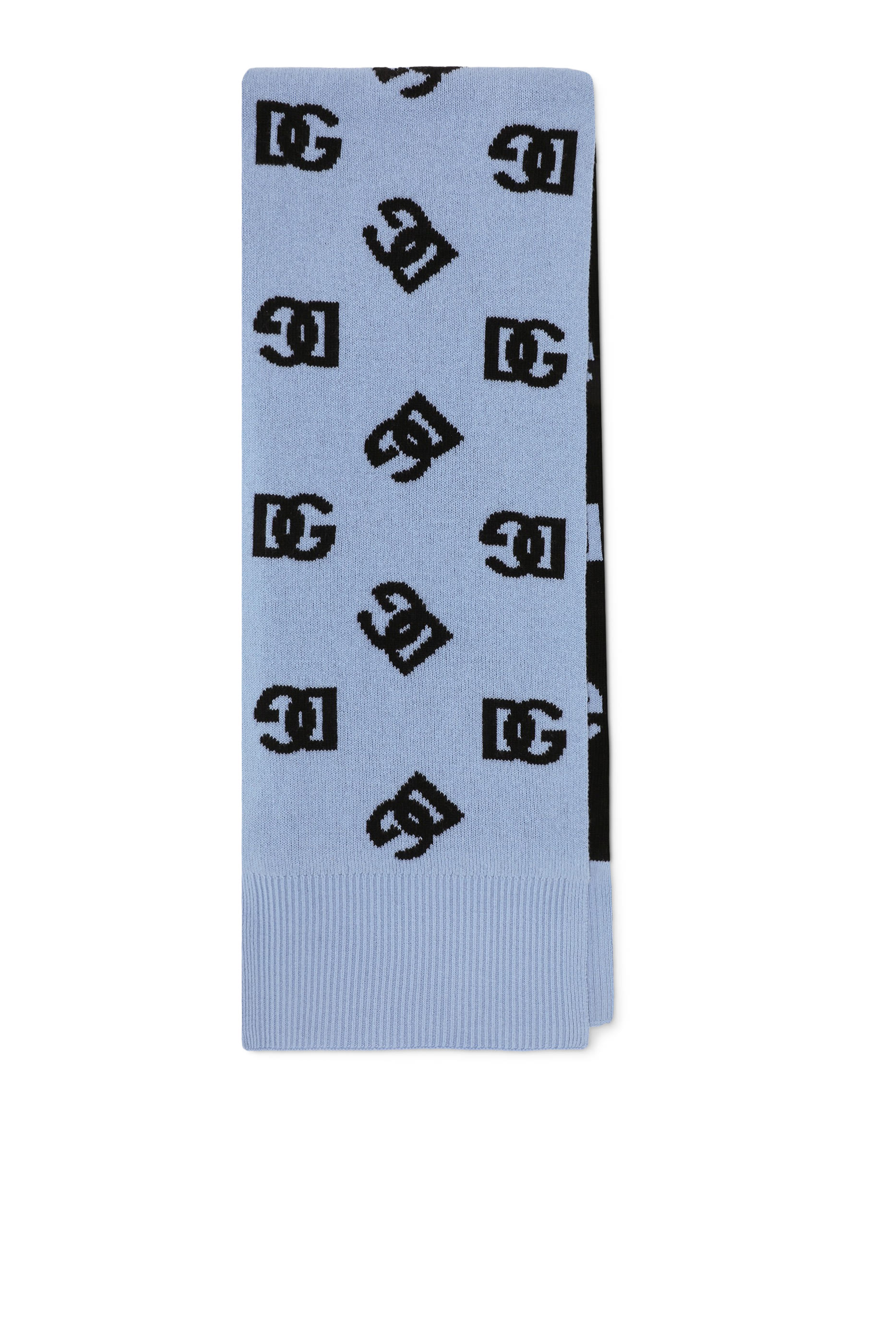 Wool Scarf with Jacquard DG Logo