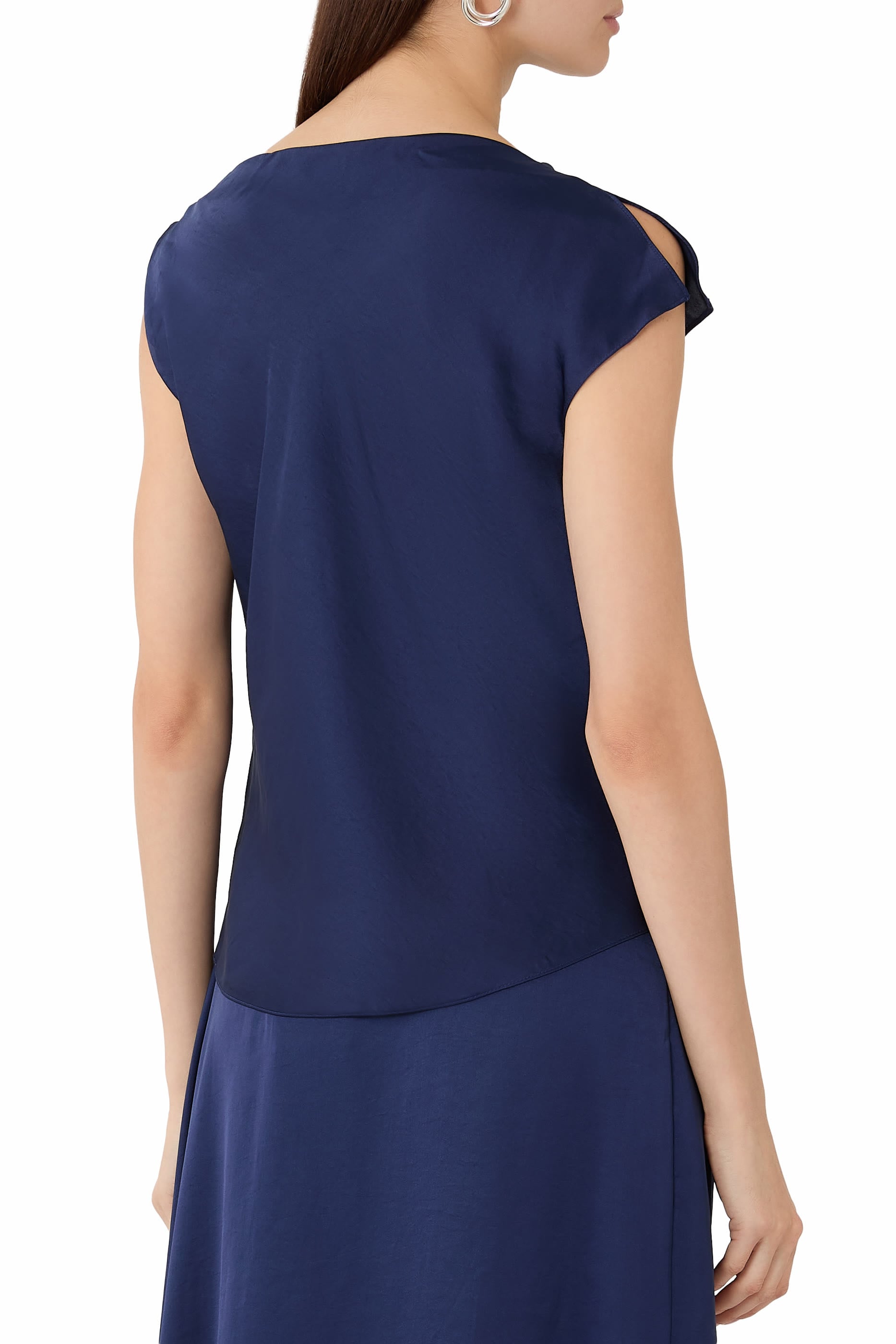 Cowl Neck Blouse in Crushed Satin