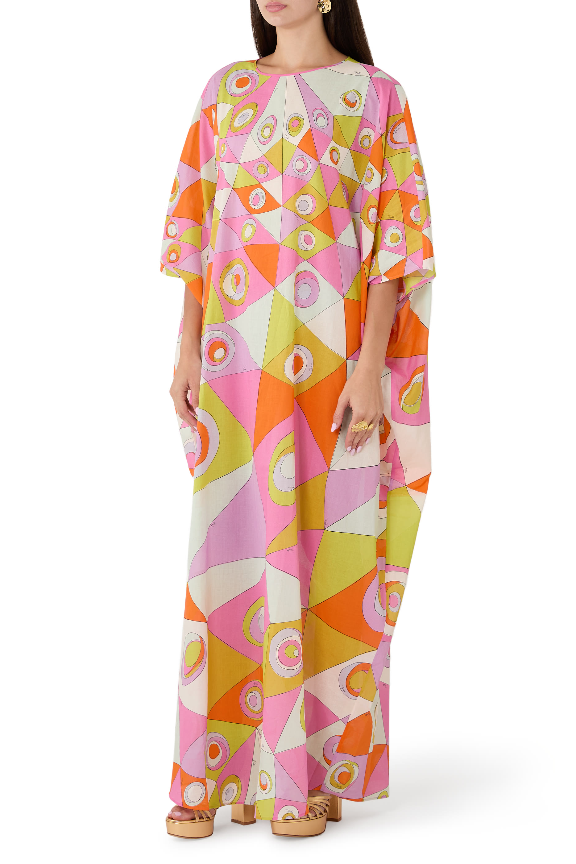 Occhi Print Cotton Kaftan