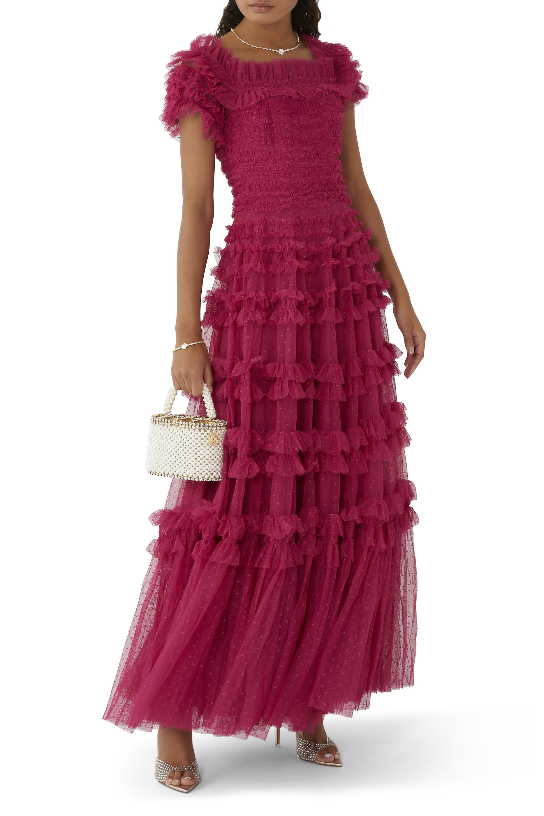 Lisette Ruffle Off Shoulder Gown