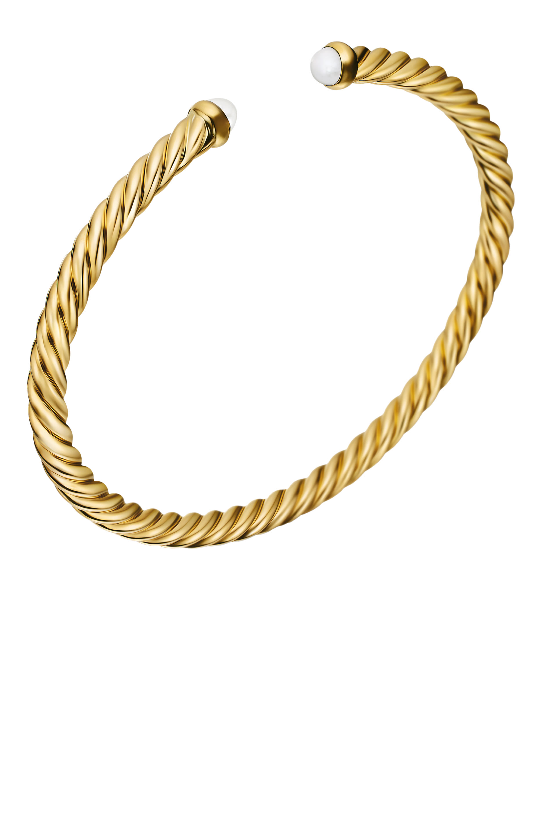 Cable Flex Bracelet, 18k Yellow Gold & Pearls