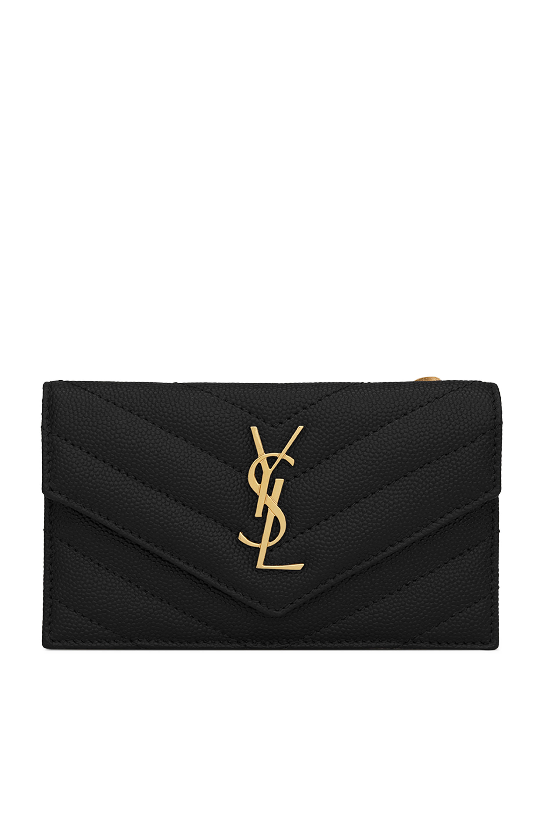 Cassandre Matelass&eacute; Fragments Flap Card Case in Grain De Poudre Leather