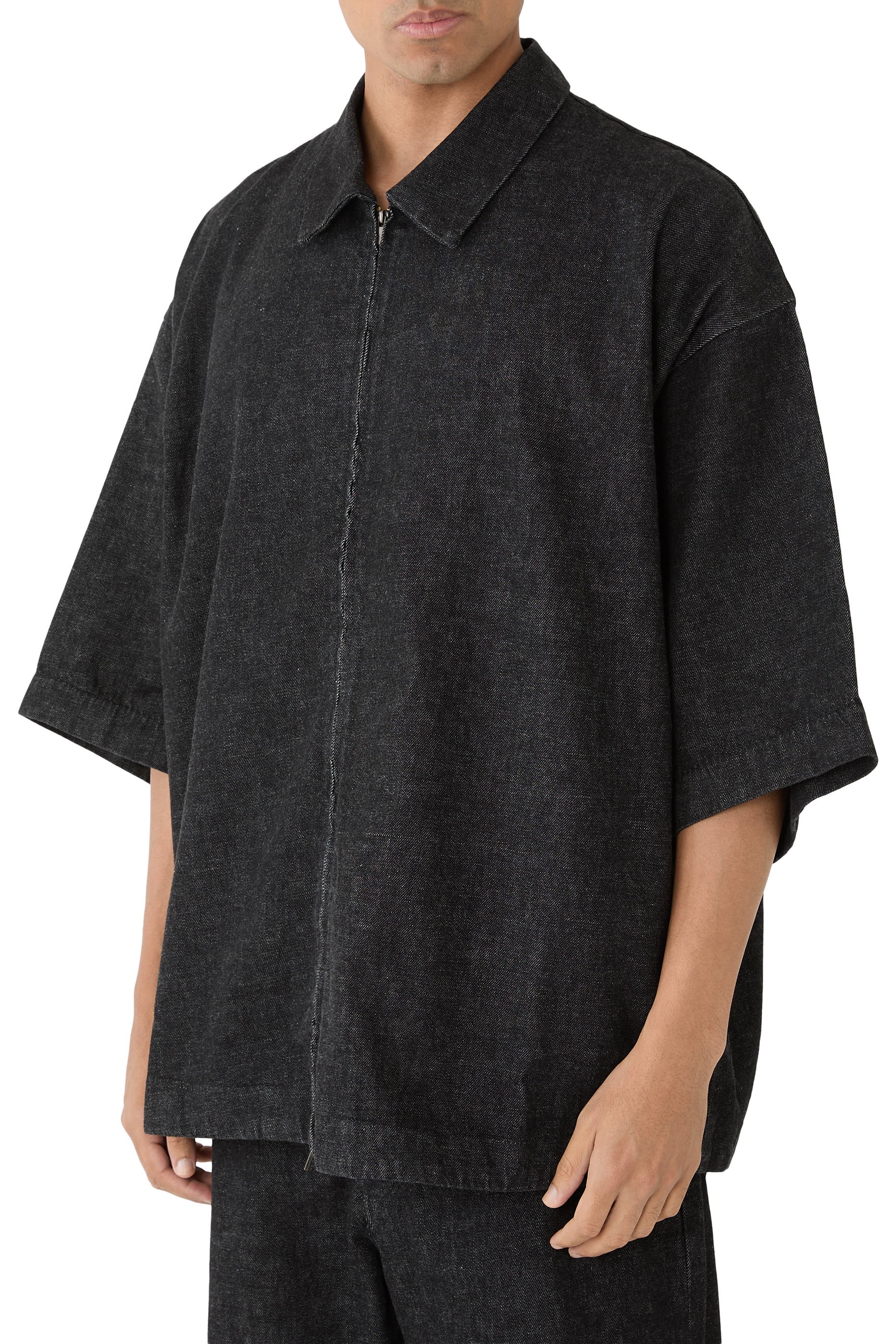 Denim Full Zip Work Shirt