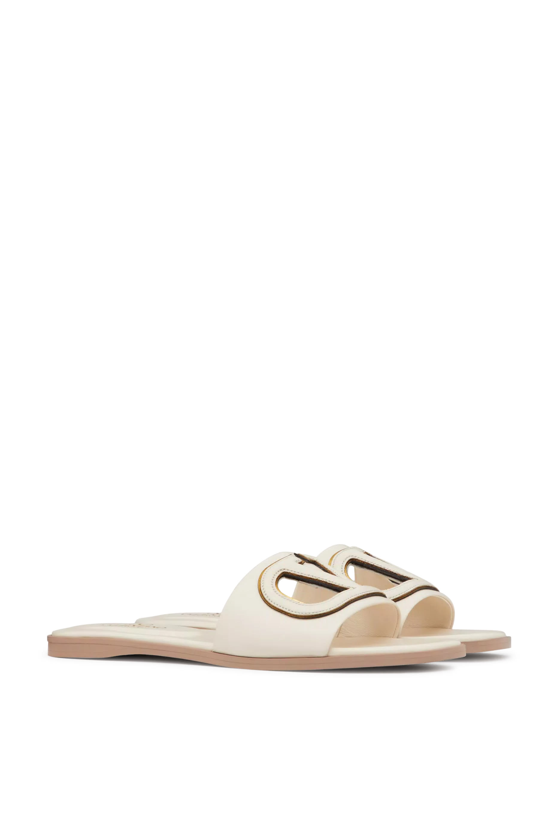 VLogo Cut-Out Calfskin Mules